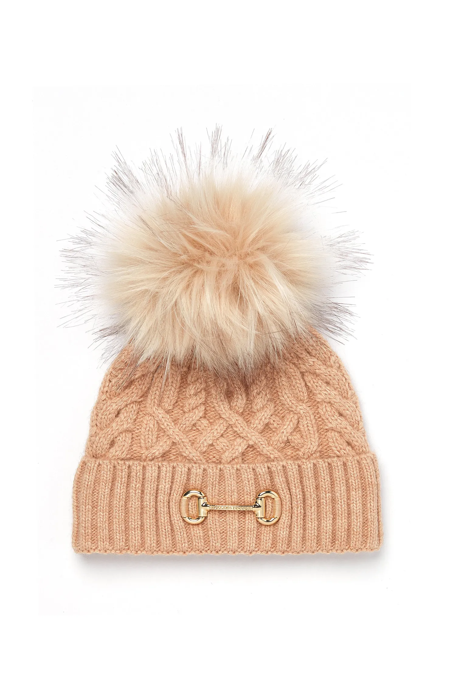 Horsebit Bobble Hat (Camel)