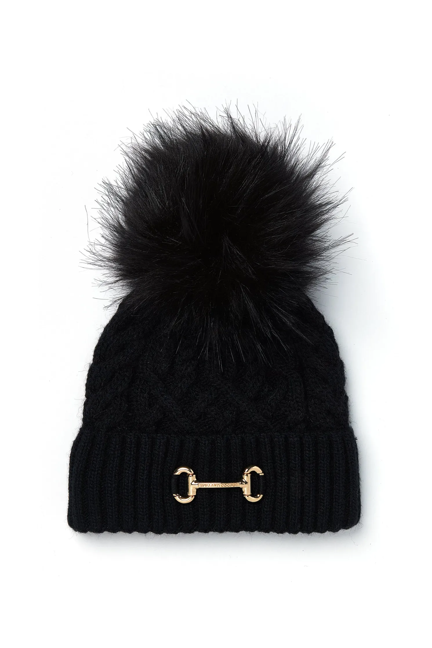 Horsebit Bobble Hat (Black)