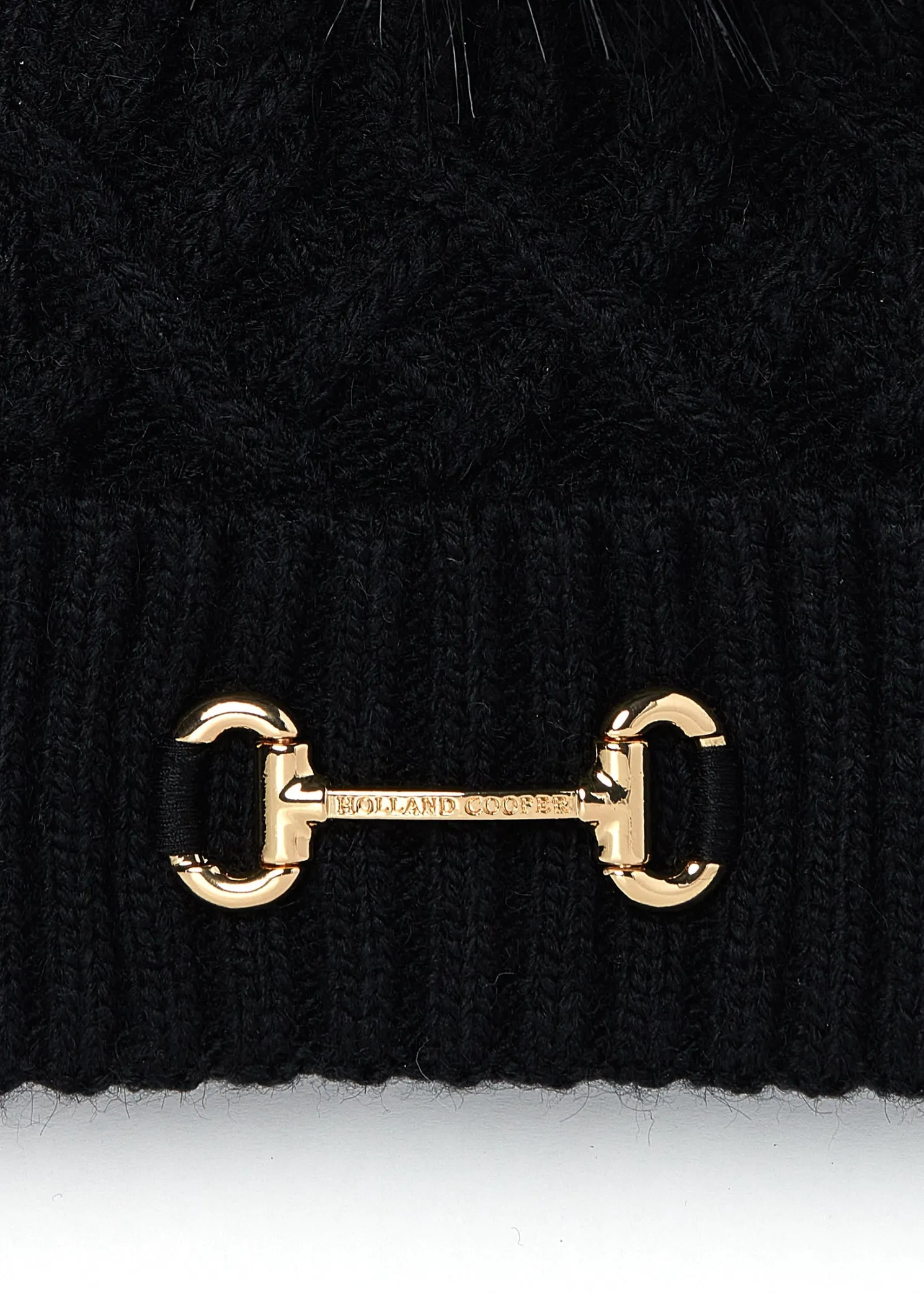 Horsebit Bobble Hat (Black)
