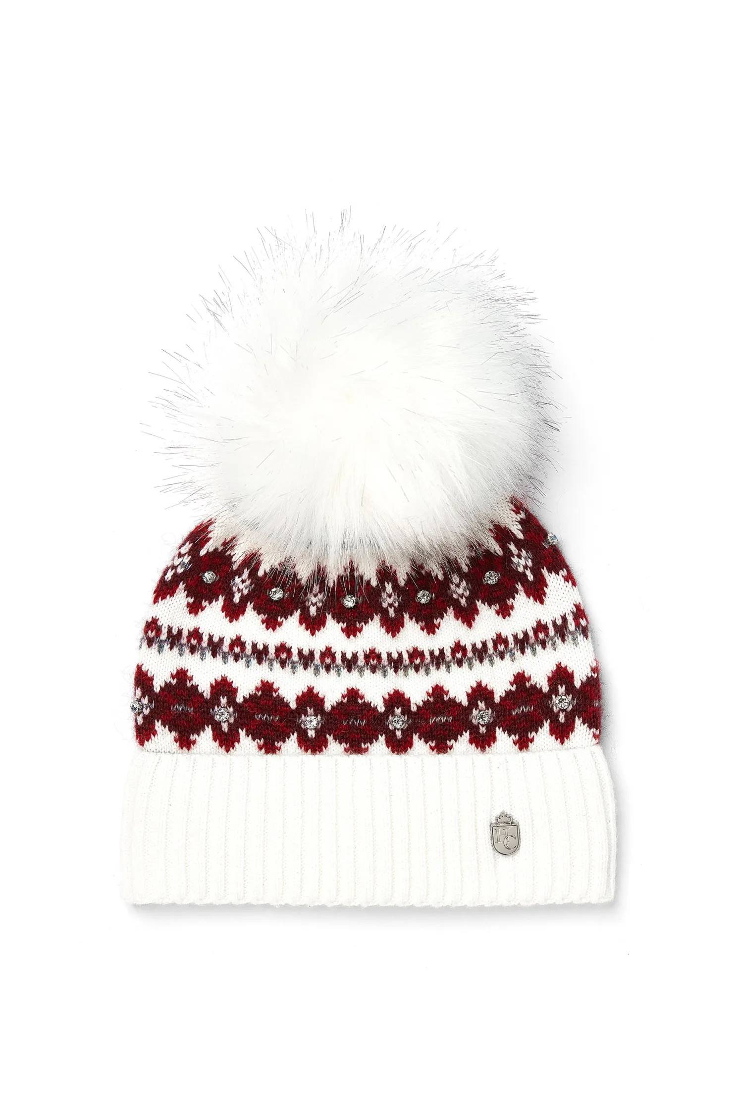 Jennifer Fairisle Bobble Hat (Natural)