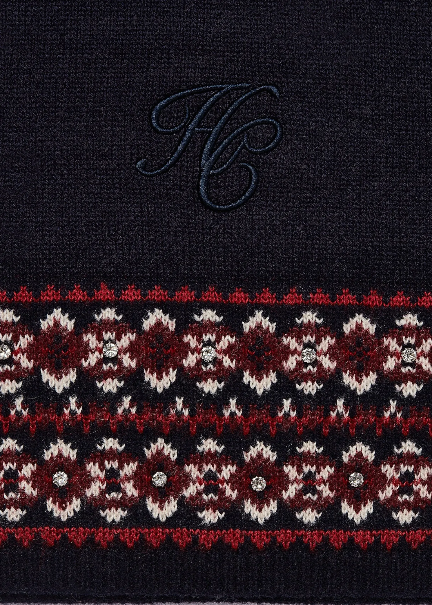 Jennifer Fairisle Scarf (Ink Navy)