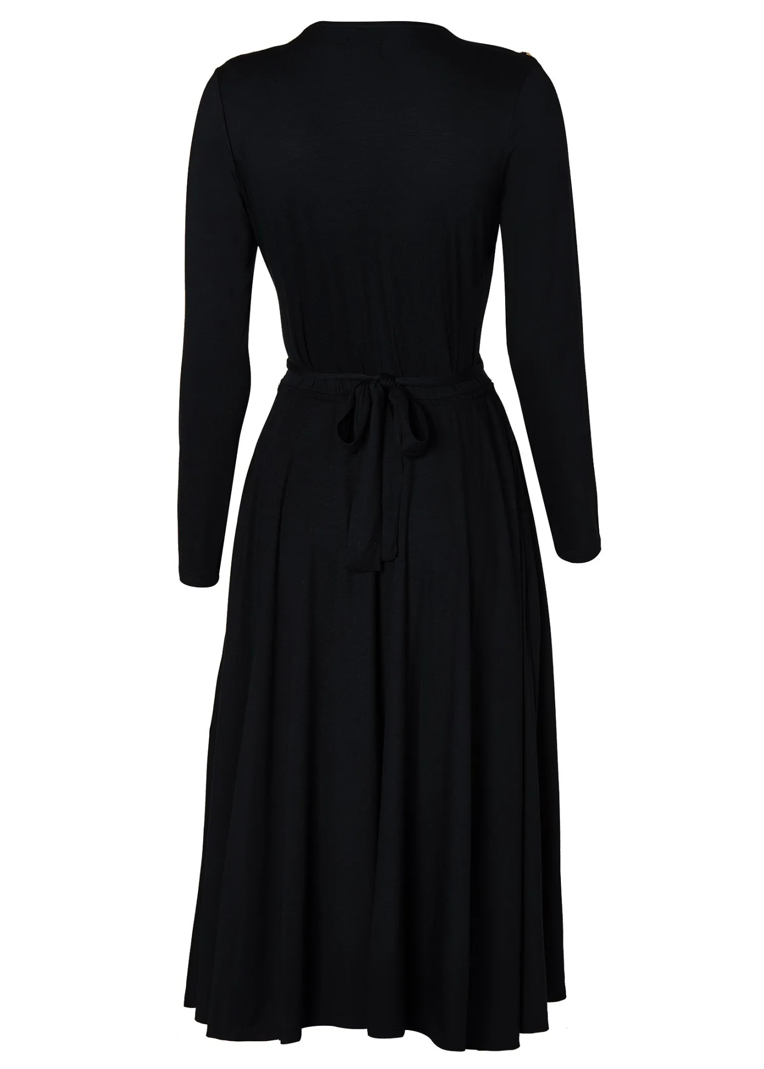 Juliette Midi Wrap Dress (Black)