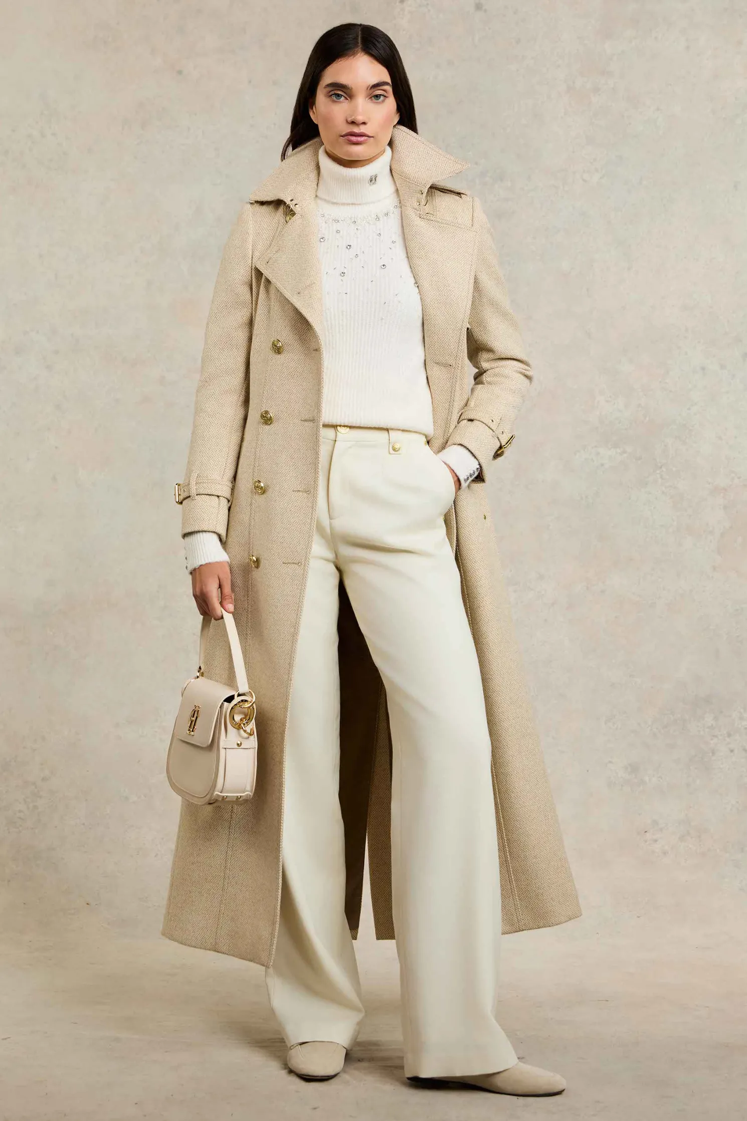 Kelsie Rib Embellished Roll Neck (Natural)