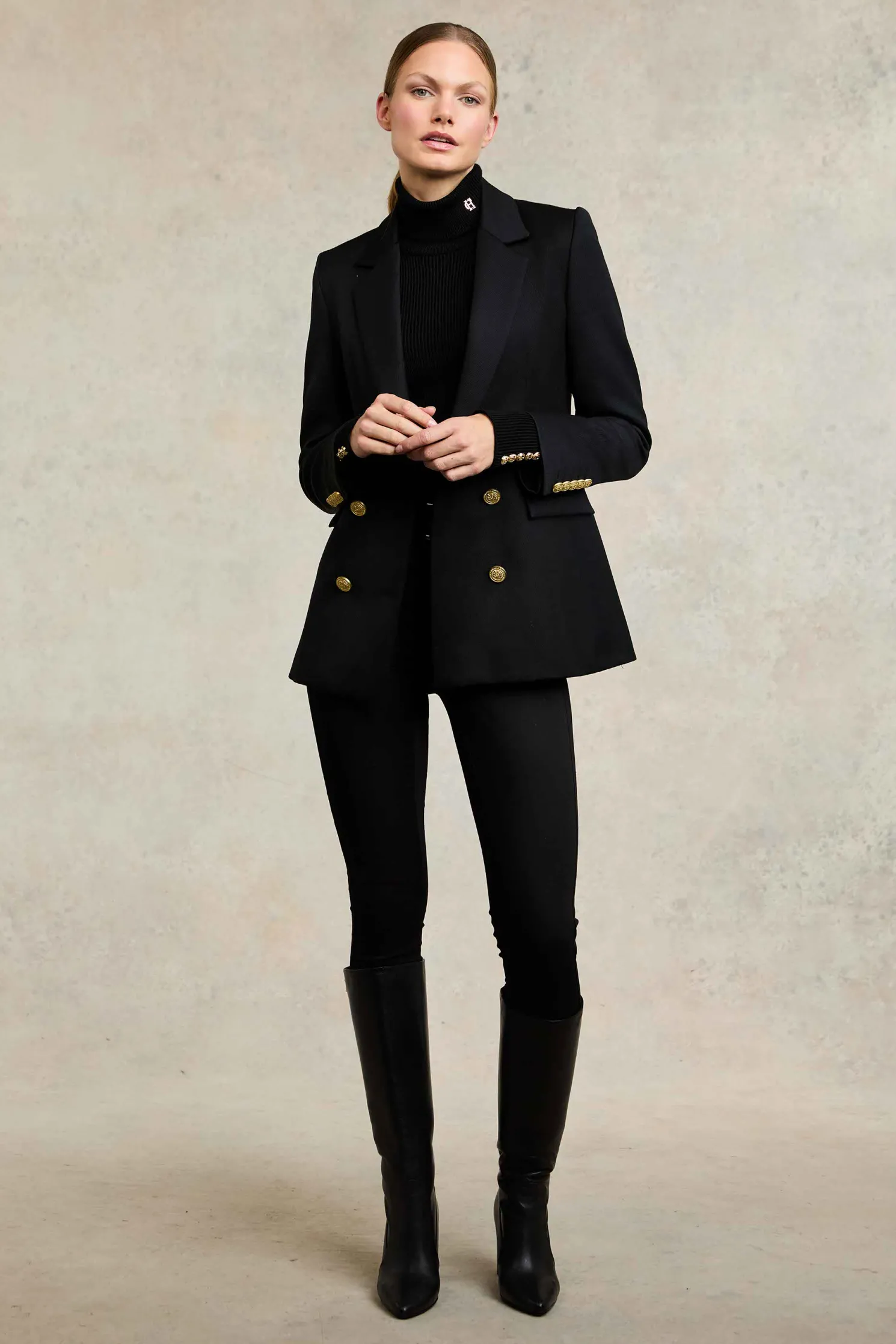 Kensington Knee Boot (Black Leather)