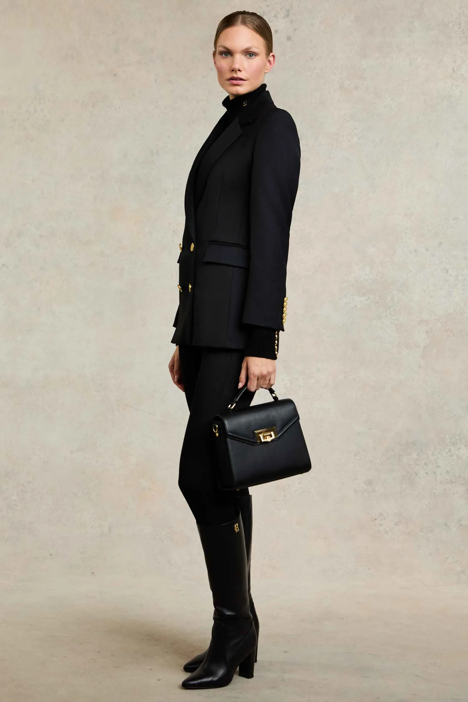 Kensington Knee Boot (Black Leather)