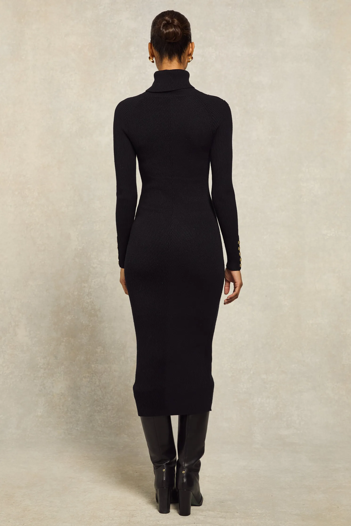 Kensington Midi Jumper Dress (Black)