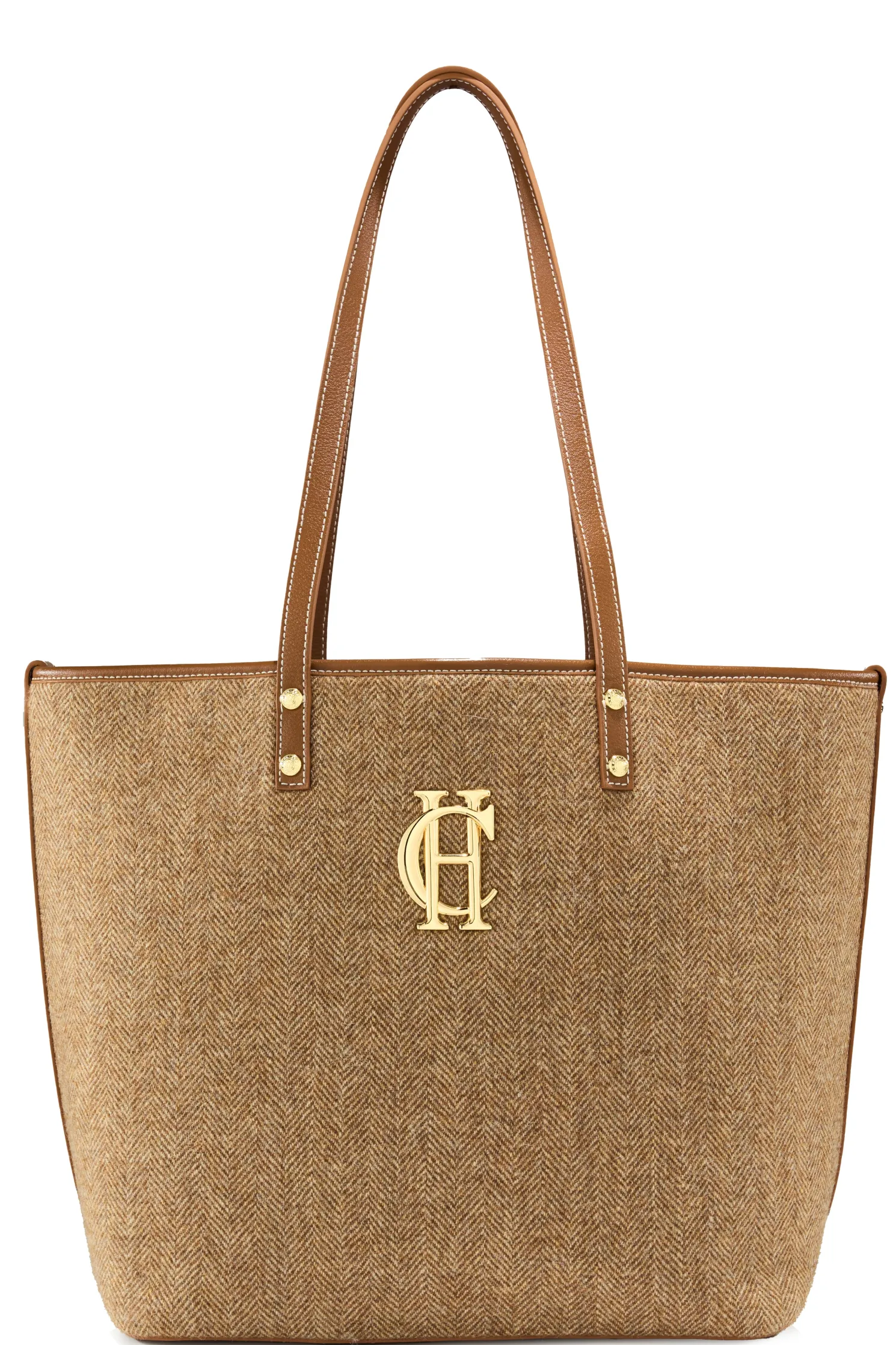 Kensington Tote Bag (Tan Herringbone)