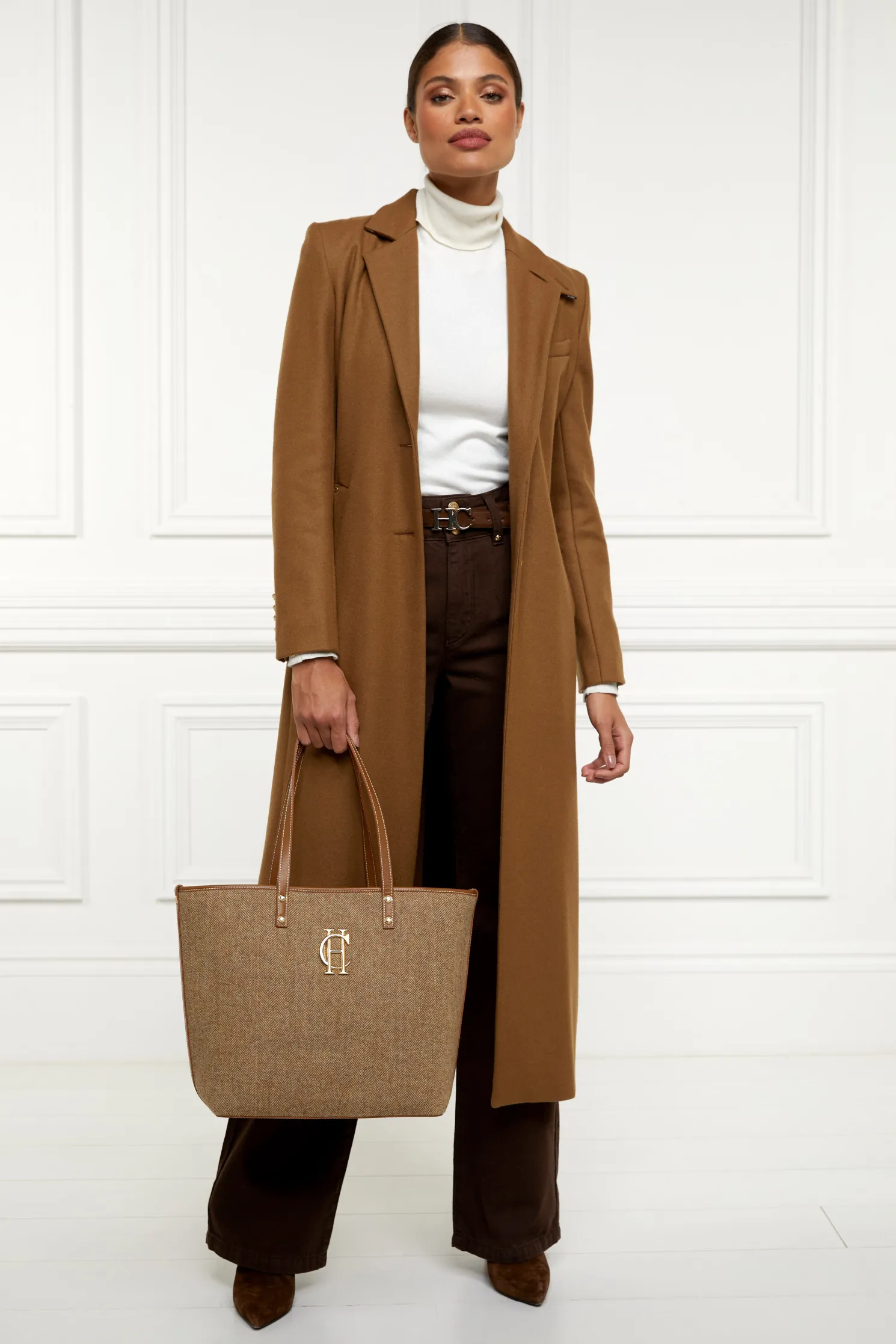 Kensington Tote Bag (Tan Herringbone)