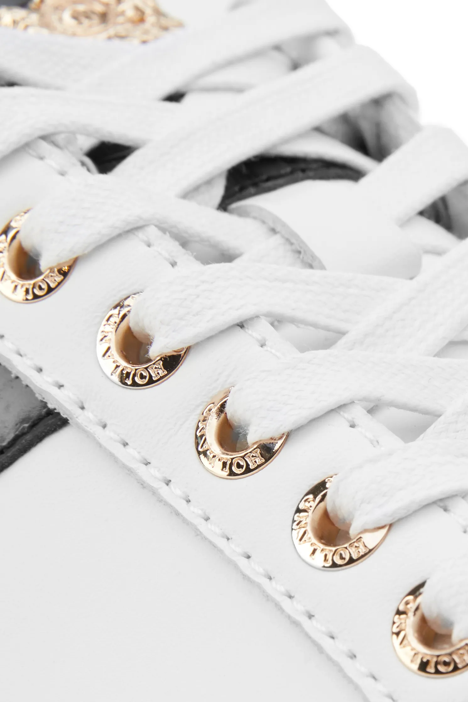 Knightsbridge Court Trainer (Black Croc)