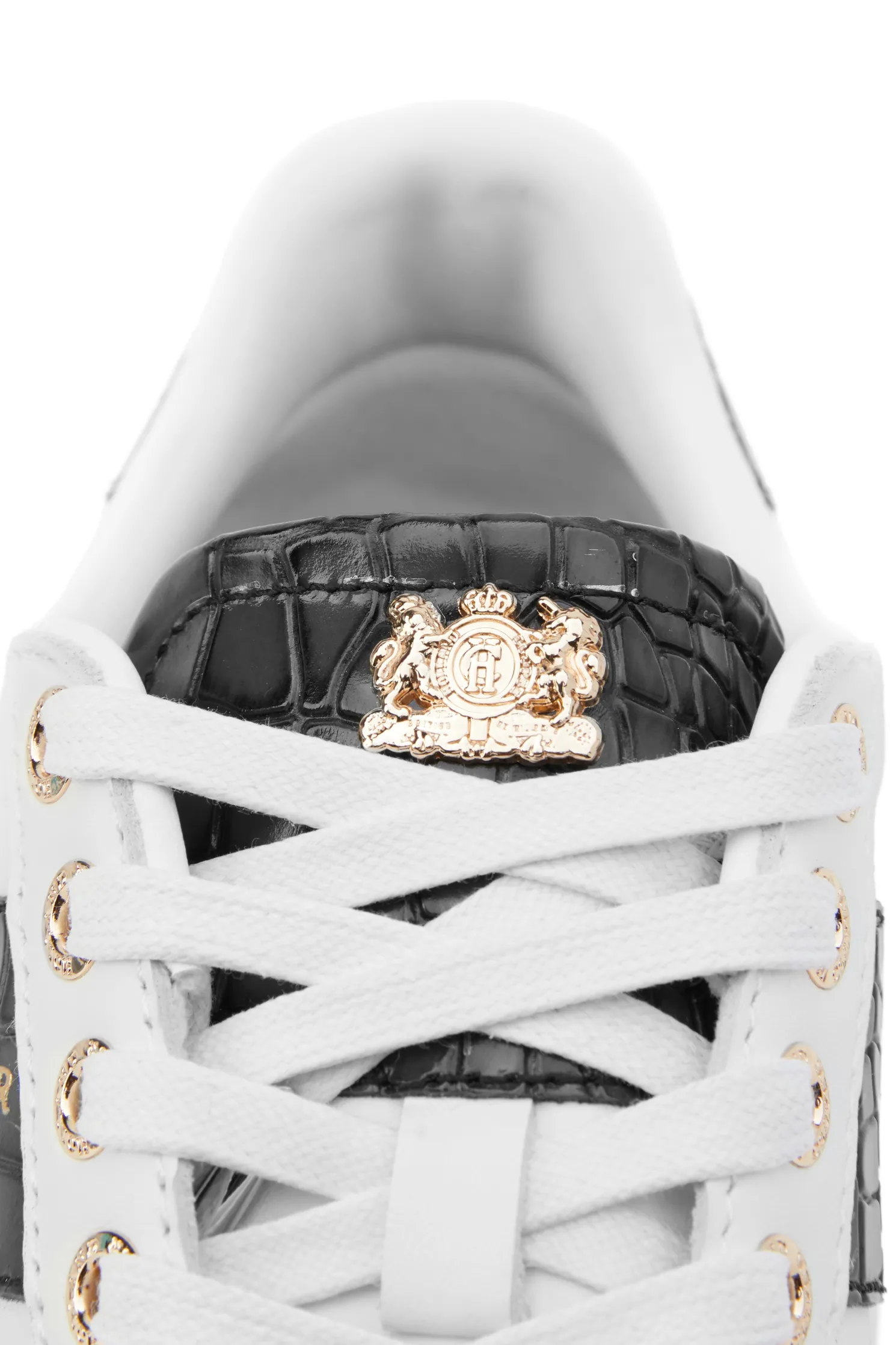 Knightsbridge Court Trainer (Black Croc)