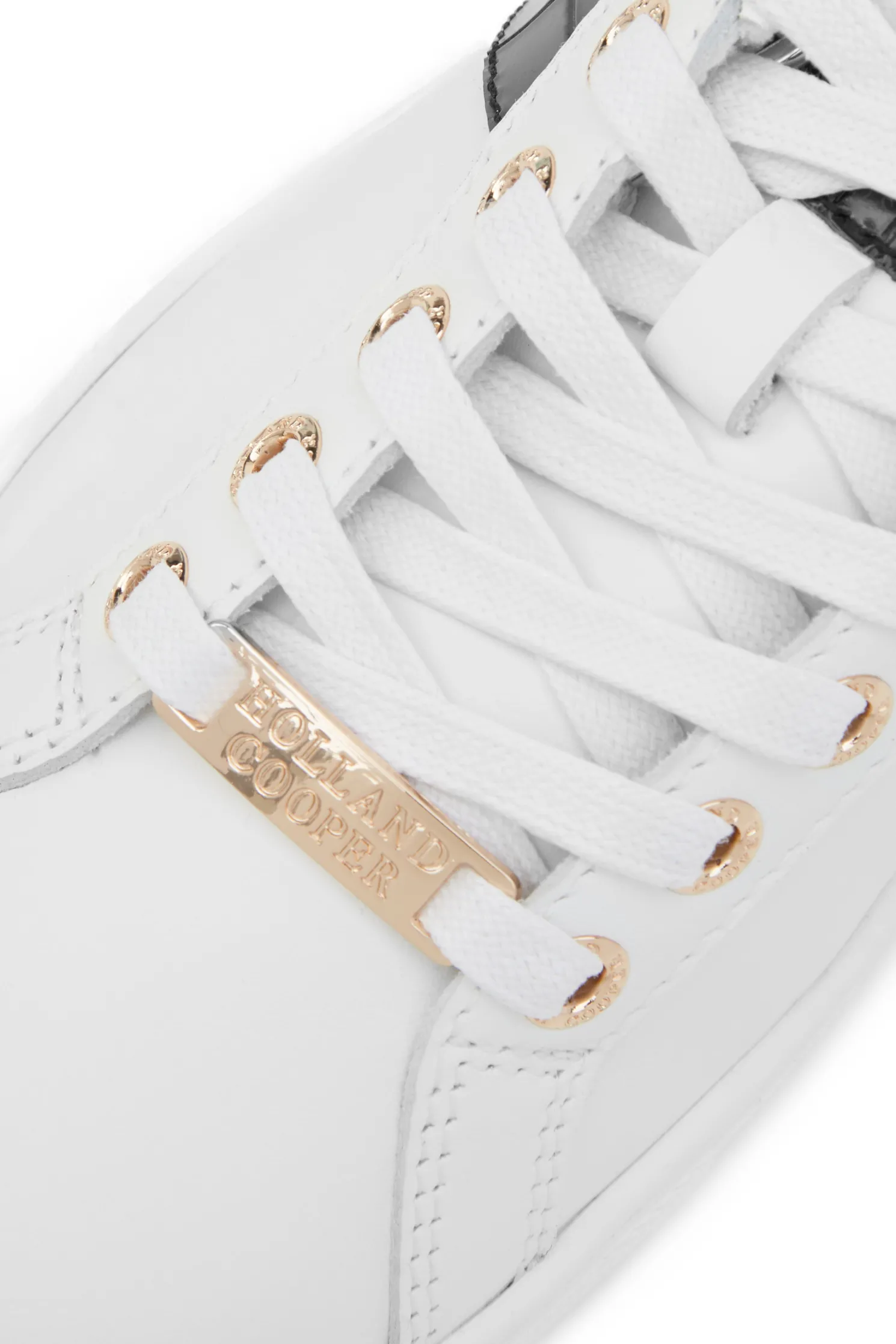 Knightsbridge Court Trainer (Black Croc)