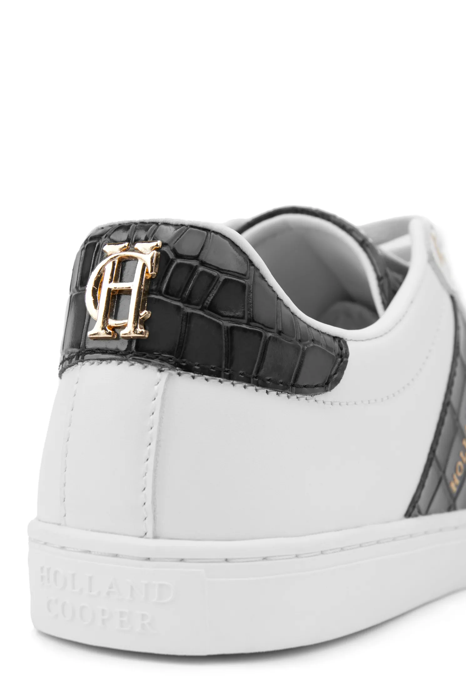 Knightsbridge Court Trainer (Black Croc)