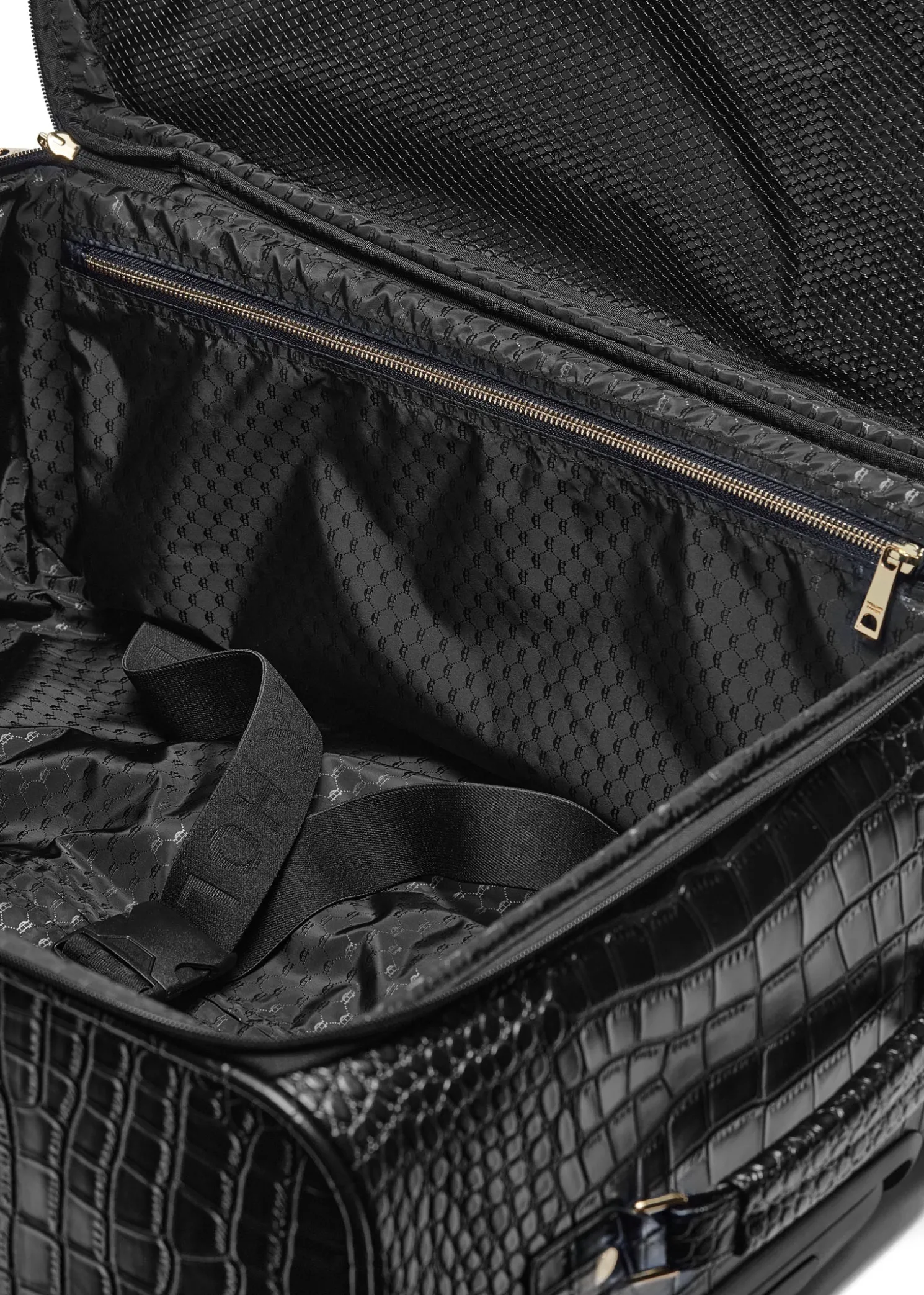 Knightsbridge Large Suitcase (Black Croc)