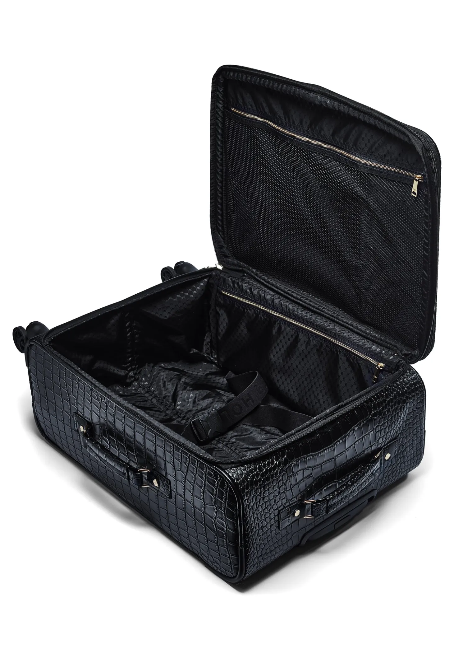 Knightsbridge Large Suitcase (Black Croc)
