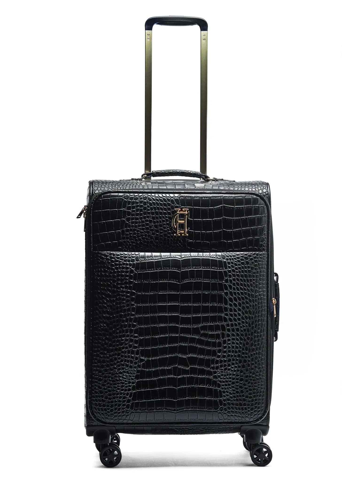 Knightsbridge Large Suitcase (Black Croc)