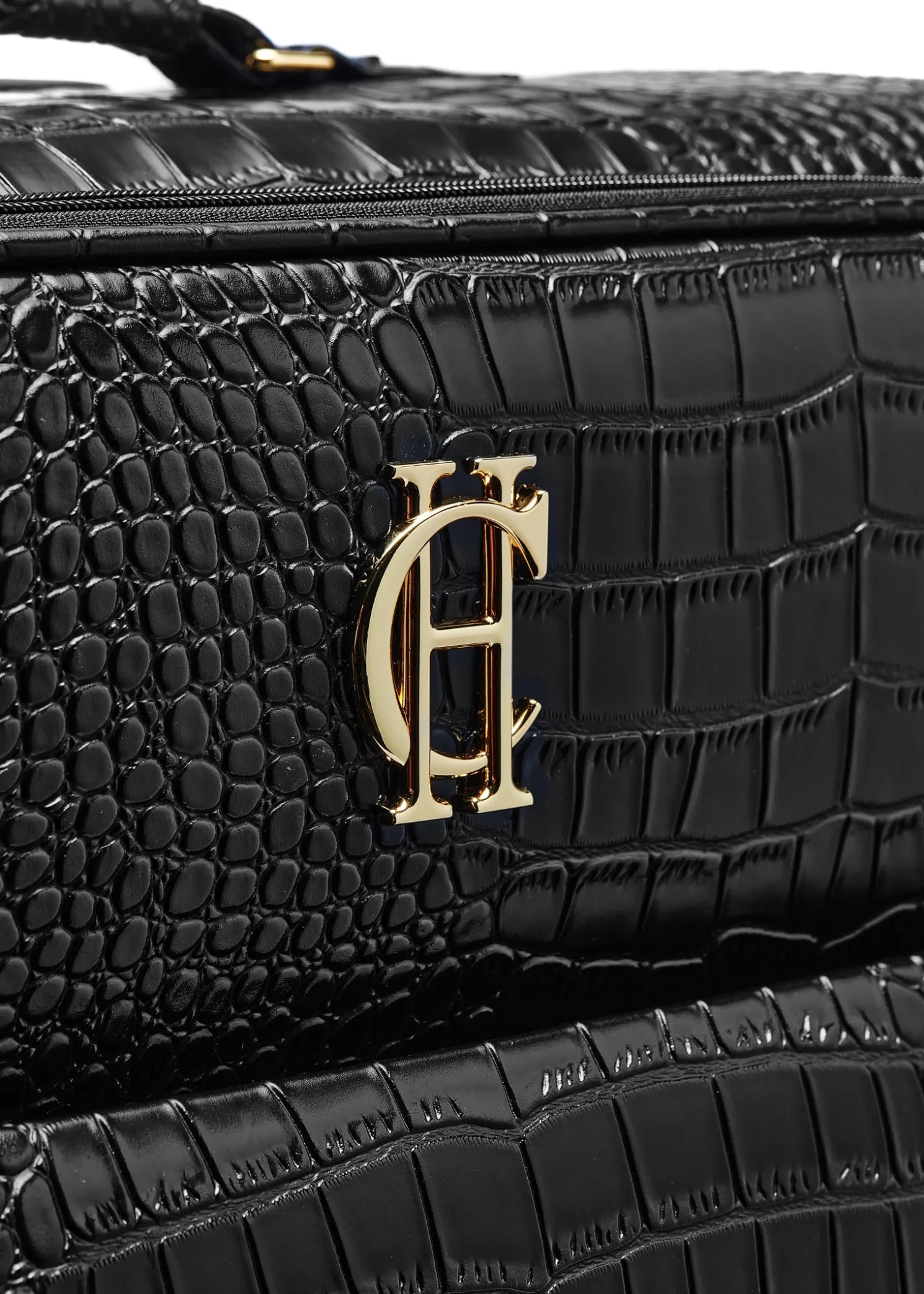Knightsbridge Large Suitcase (Black Croc)