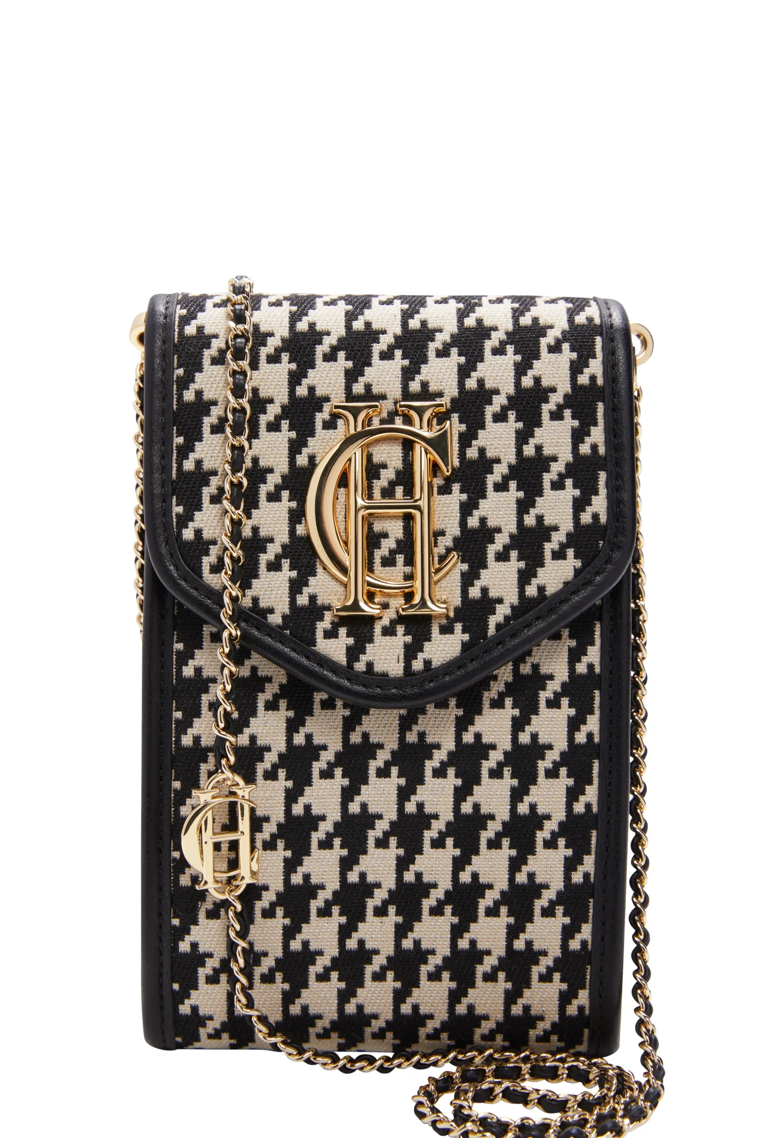 Knightsbridge Phone Pouch (Ecru Houndstooth)