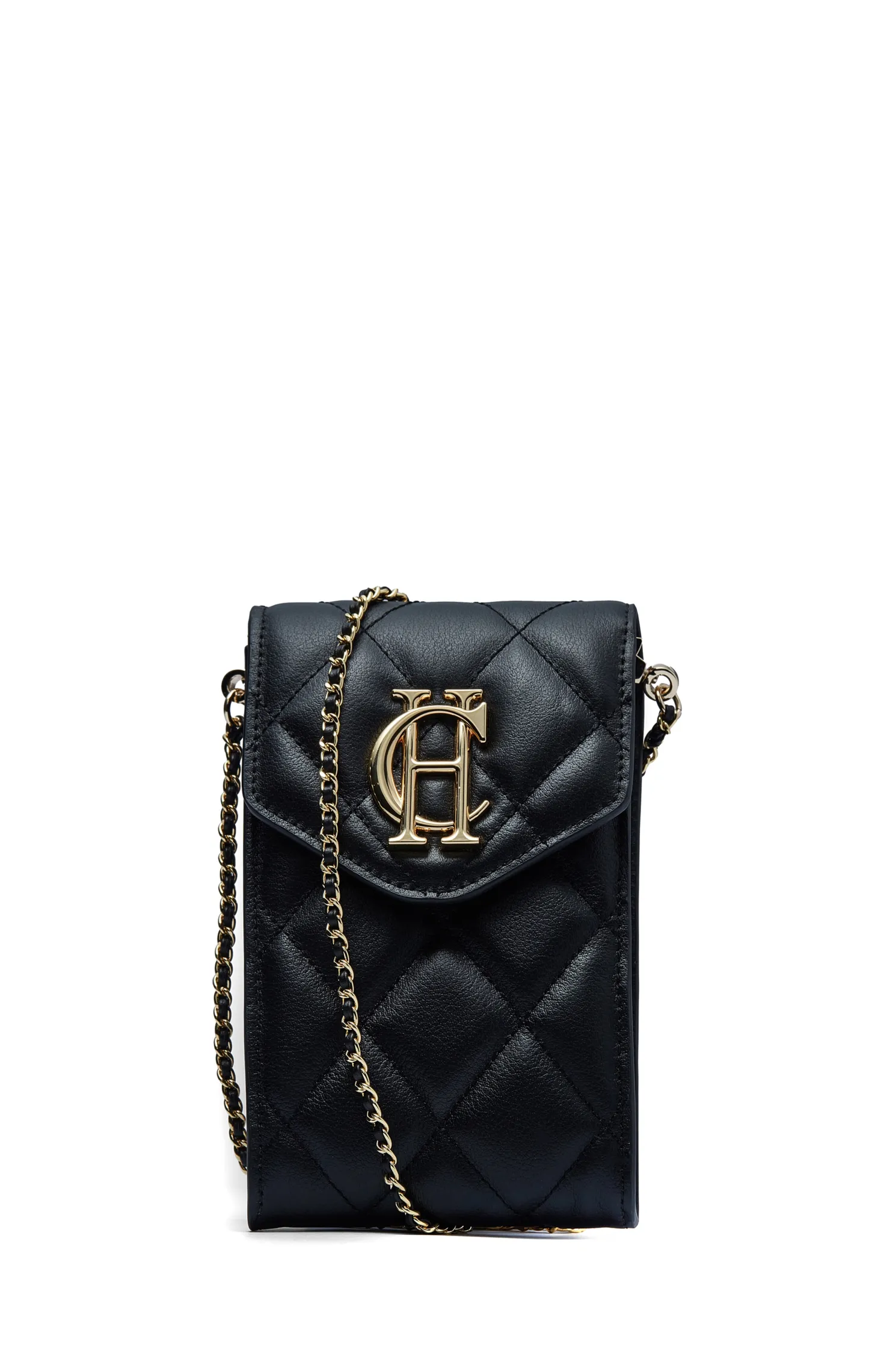 Knightsbridge Phone Pouch (Black Quilted)