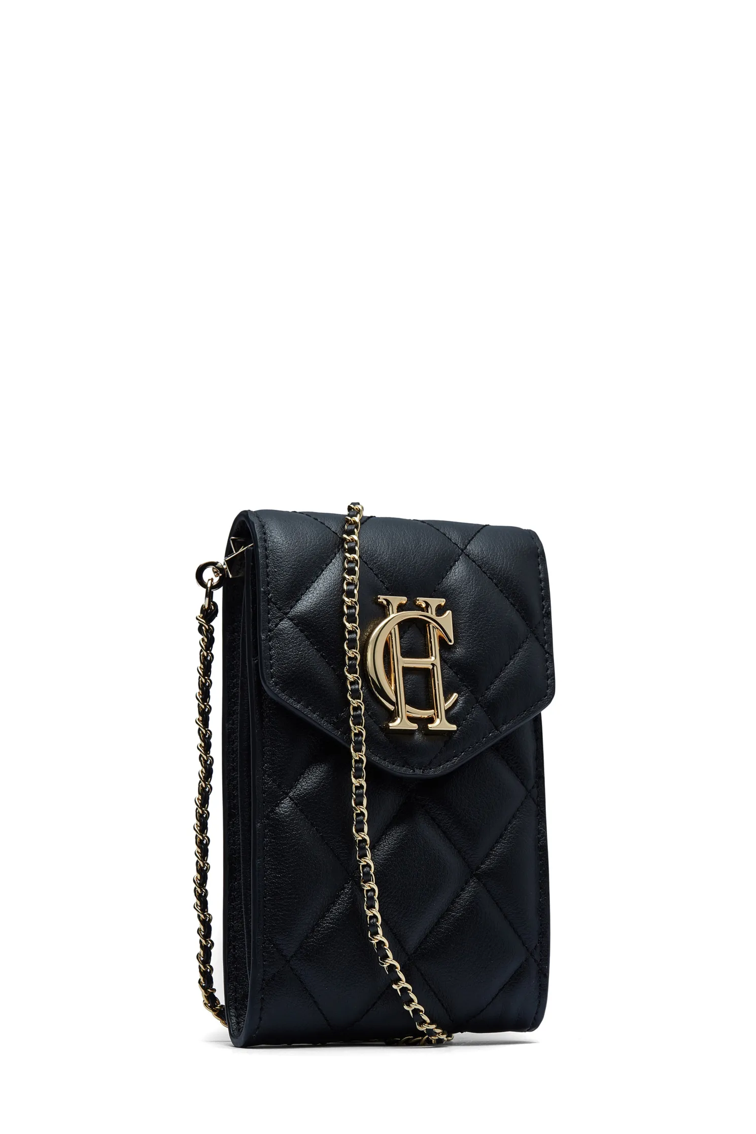 Knightsbridge Phone Pouch (Black Quilted)
