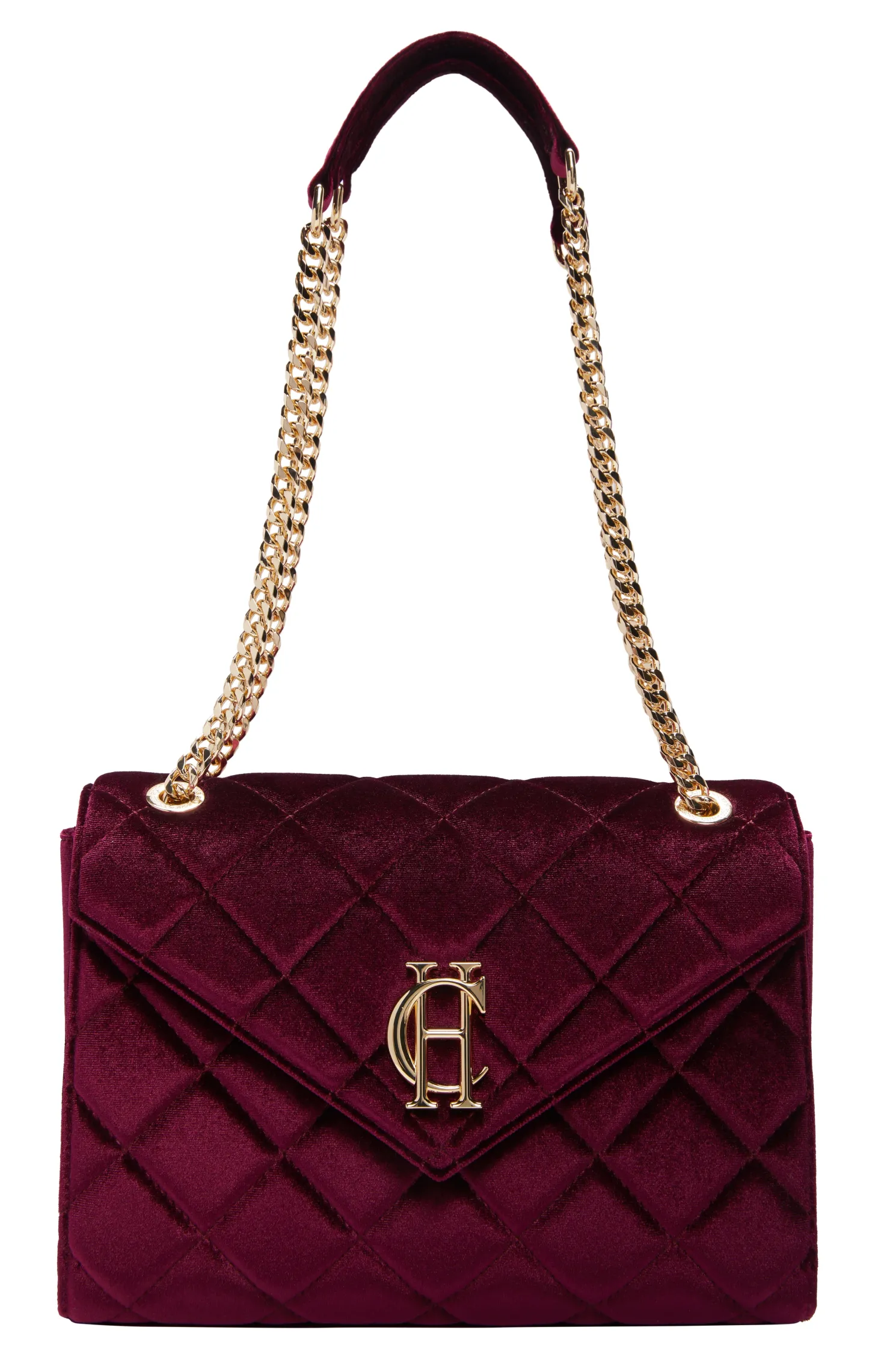 Knightsbridge Shoulder Bag (Merlot Velvet)