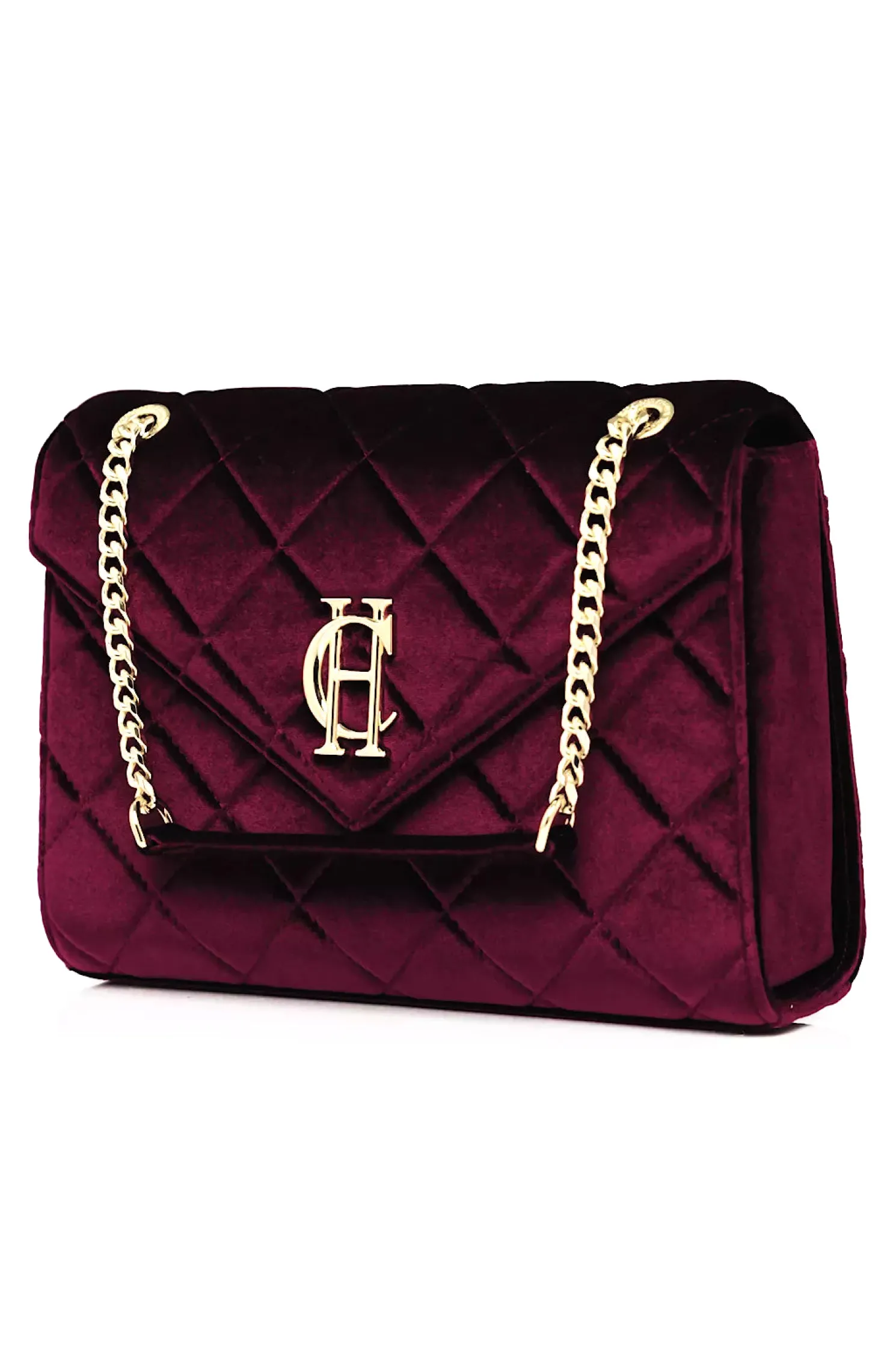 Knightsbridge Shoulder Bag (Merlot Velvet)