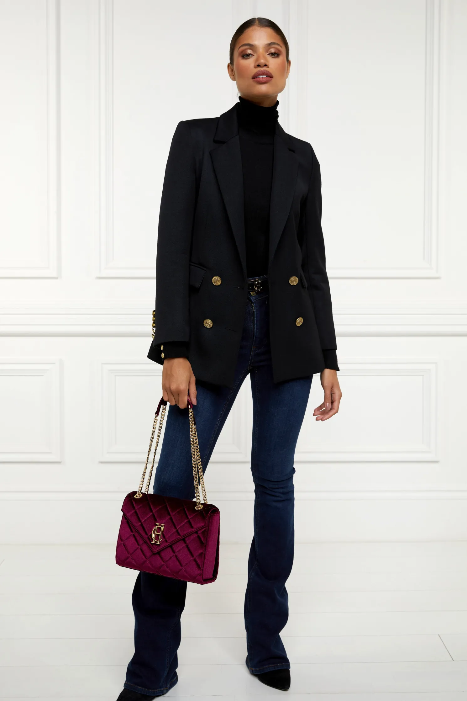 Knightsbridge Shoulder Bag (Merlot Velvet)