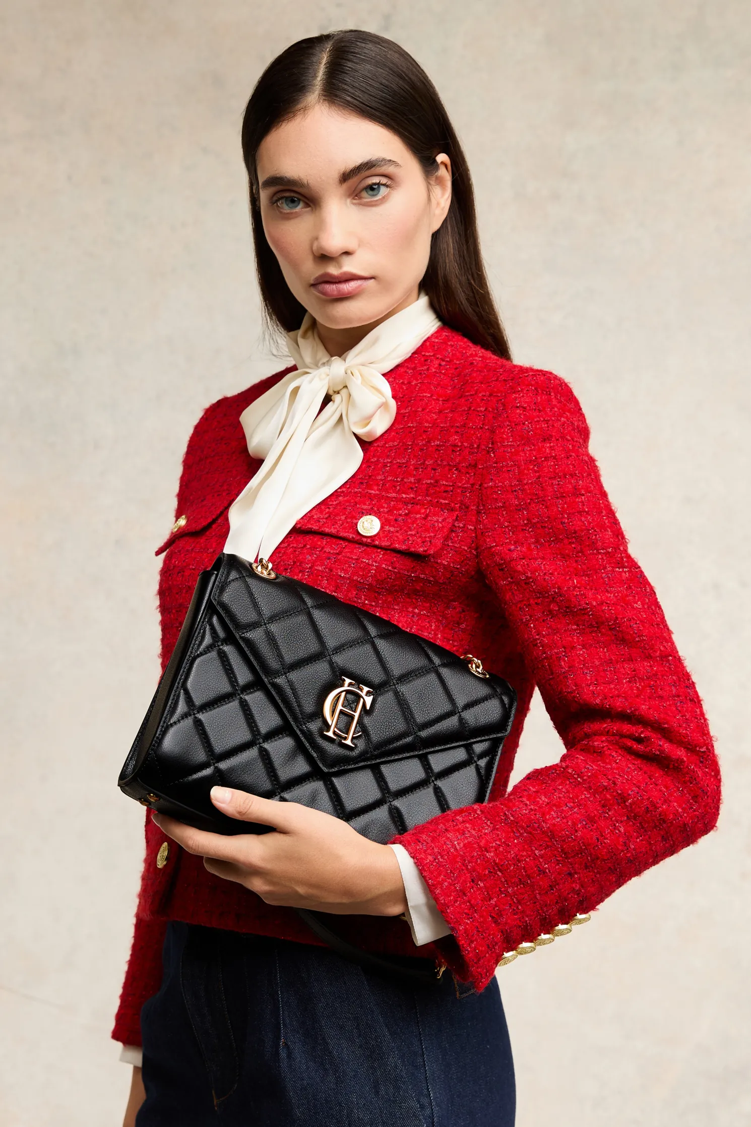 Knightsbridge Shoulder Bag (Black Leather)