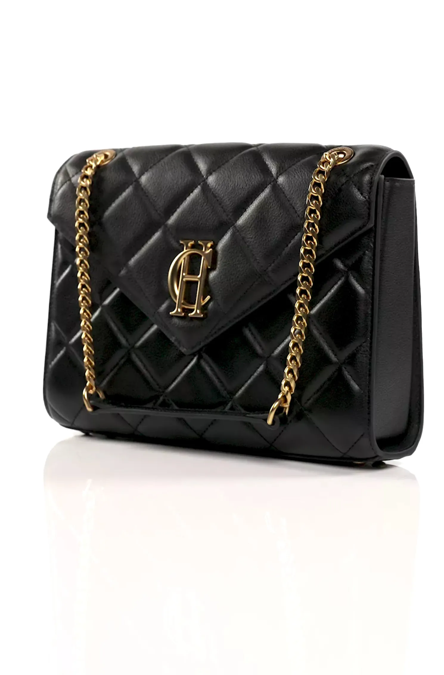 Knightsbridge Shoulder Bag (Black Leather)