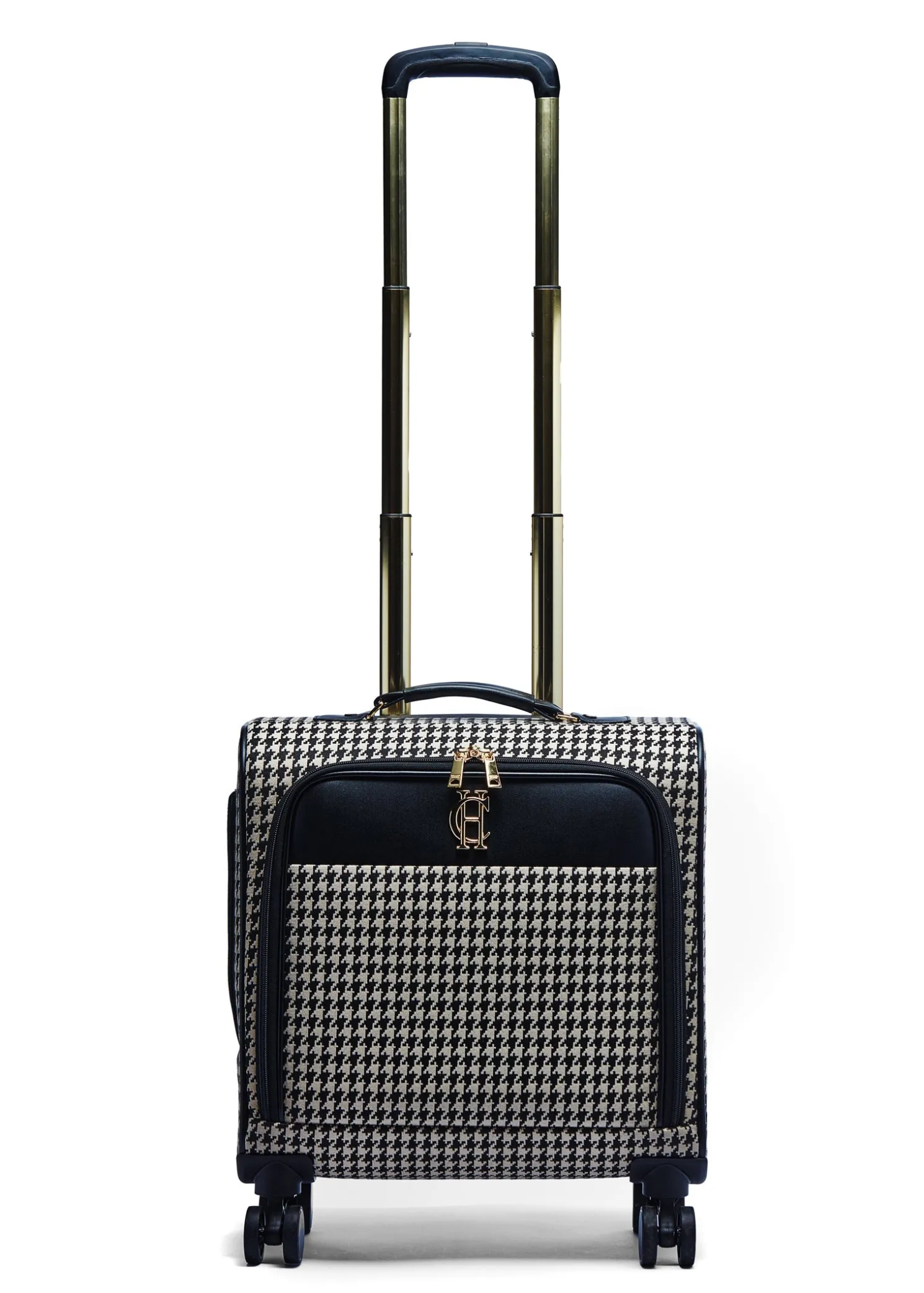 Knightsbridge Small Suitcase (Ecru Houndstooth)