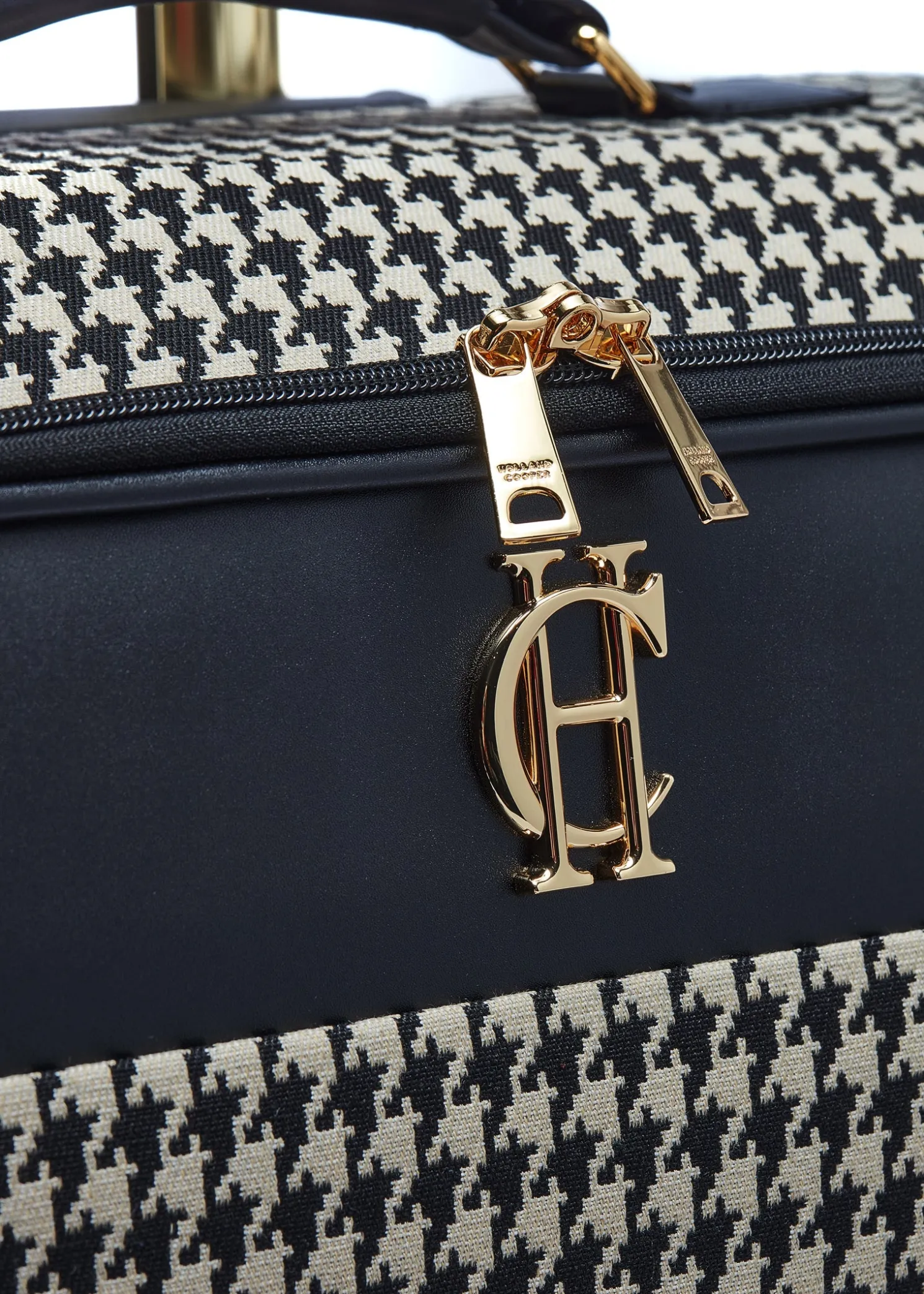 Knightsbridge Small Suitcase (Ecru Houndstooth)