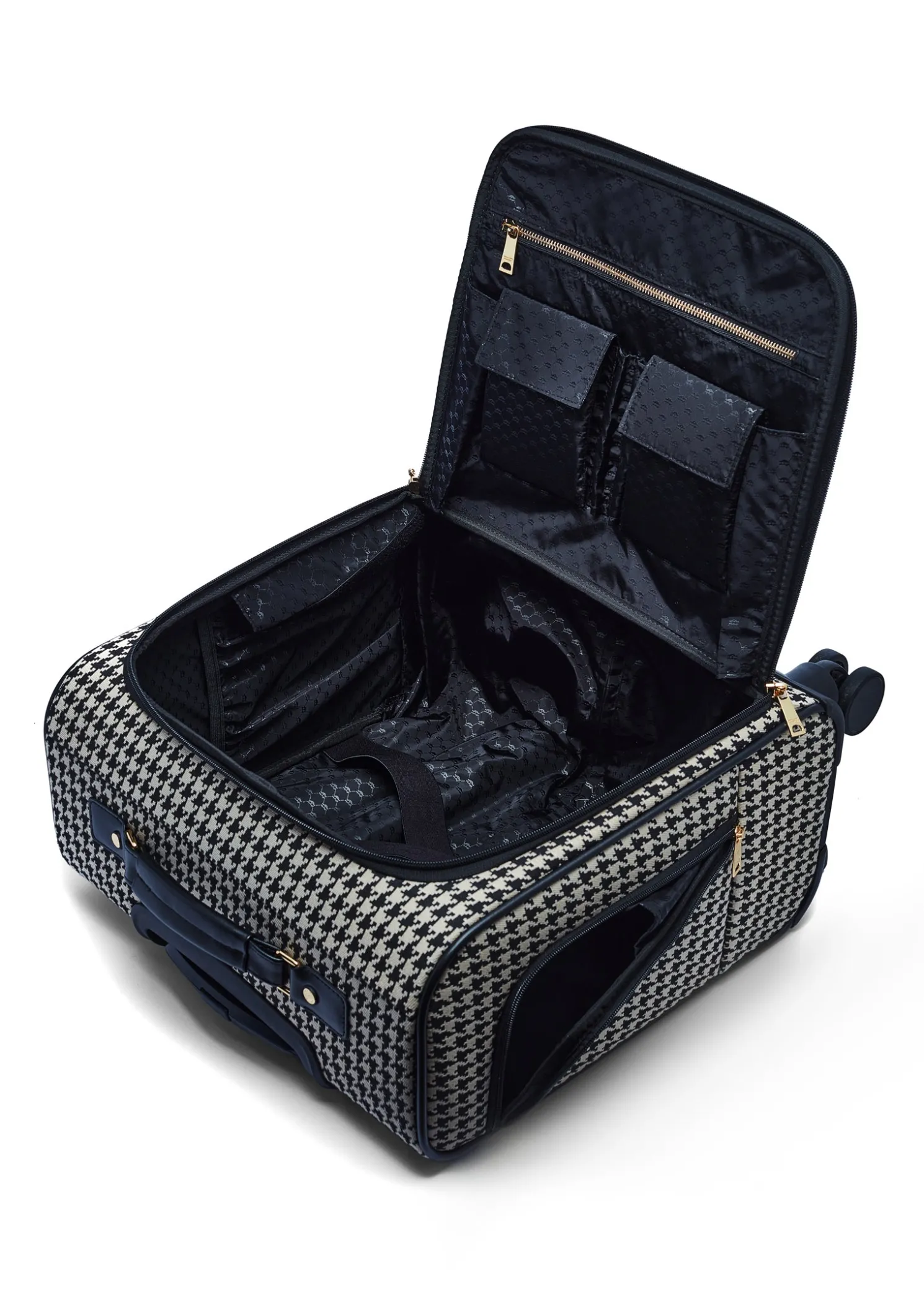 Knightsbridge Small Suitcase (Ecru Houndstooth)