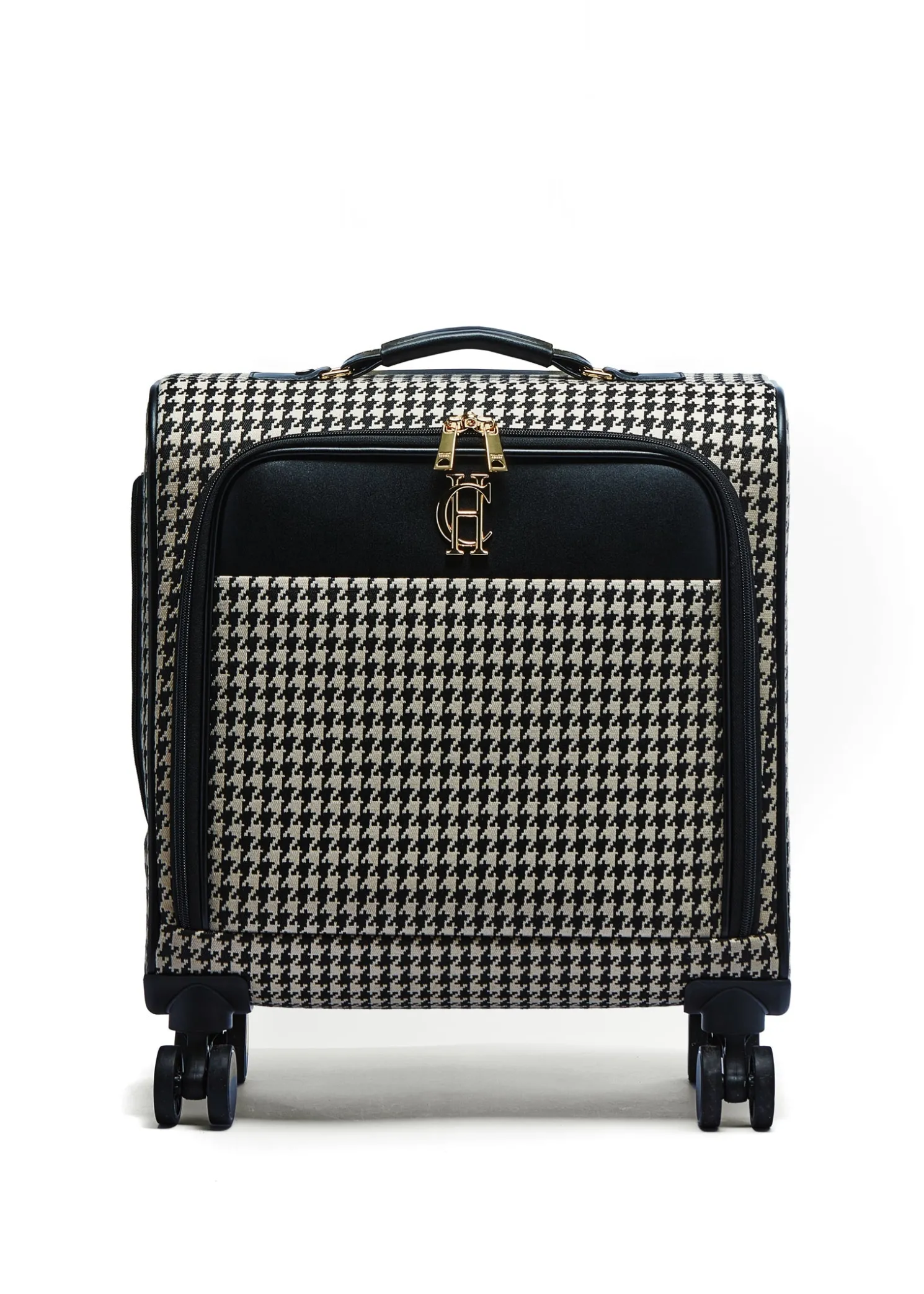 Knightsbridge Small Suitcase (Ecru Houndstooth)