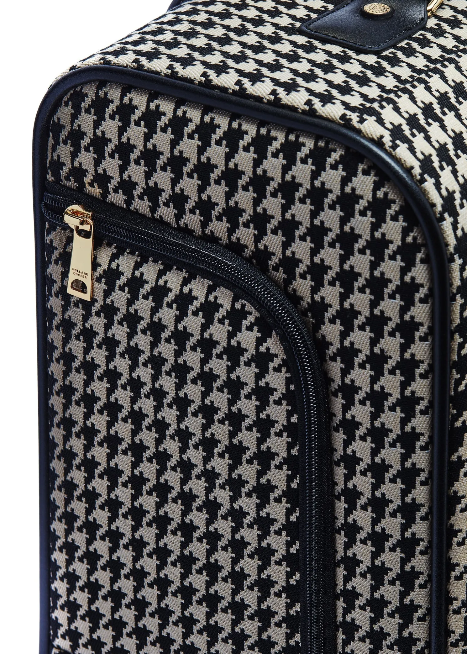 Knightsbridge Small Suitcase (Ecru Houndstooth)