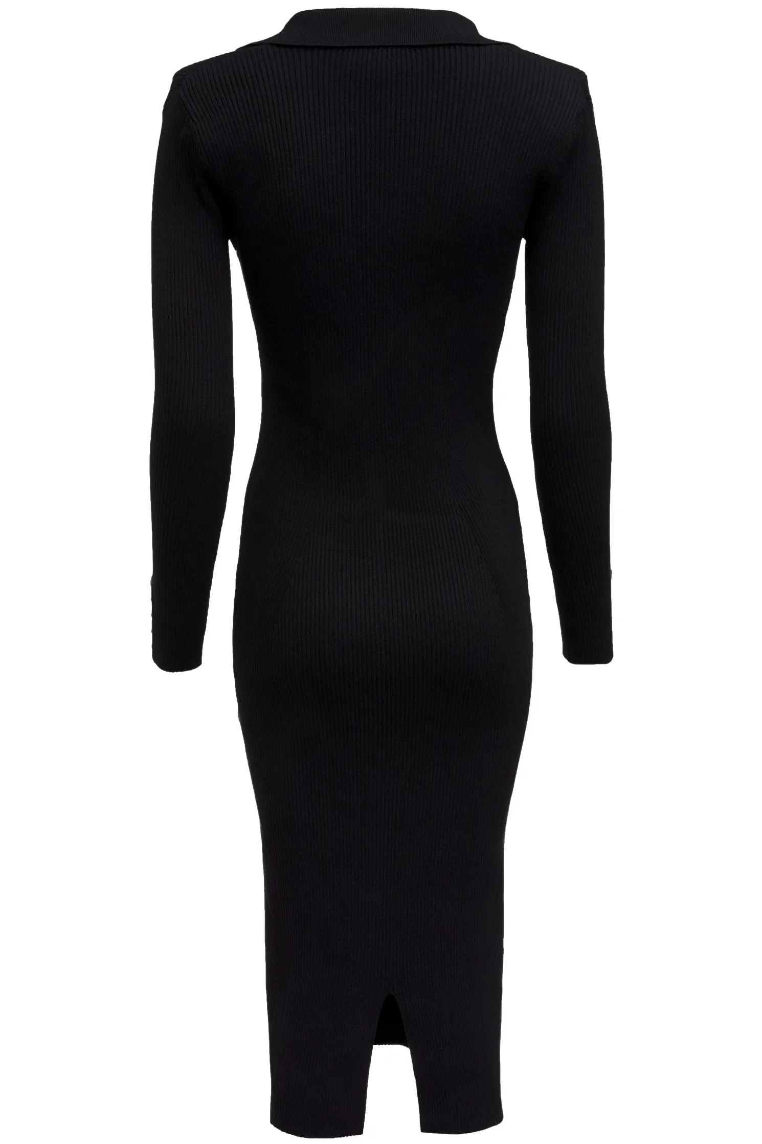 Knitted Shirt Dress (Black)