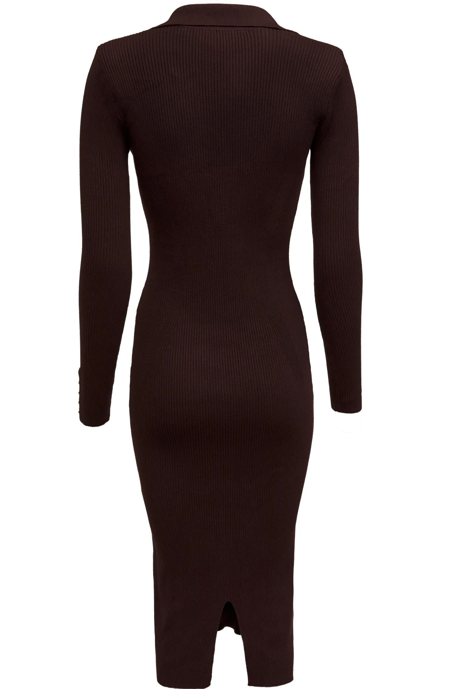 Knitted Shirt Dress (Chocolate)