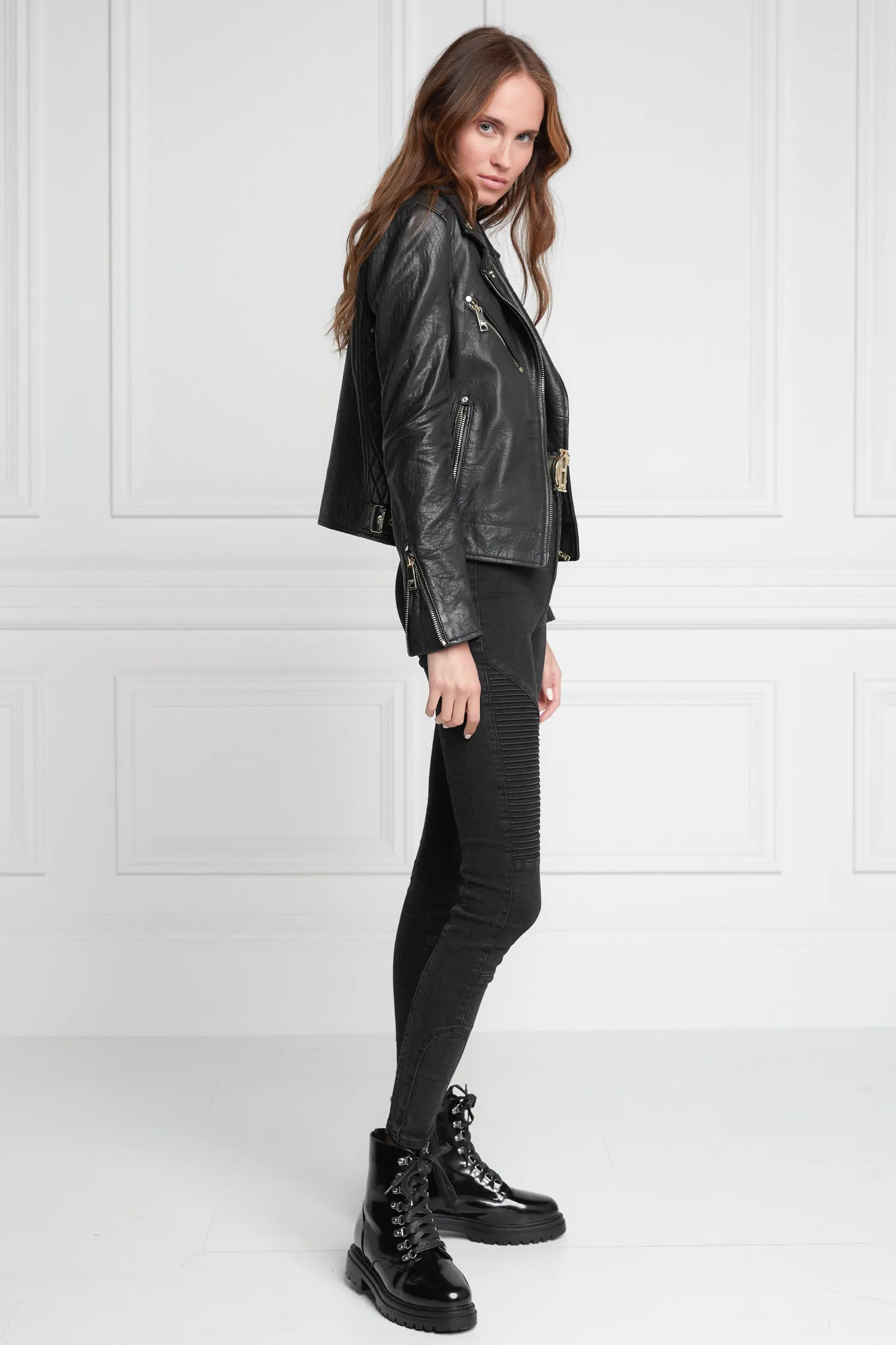 Leather Biker Jacket (Black)