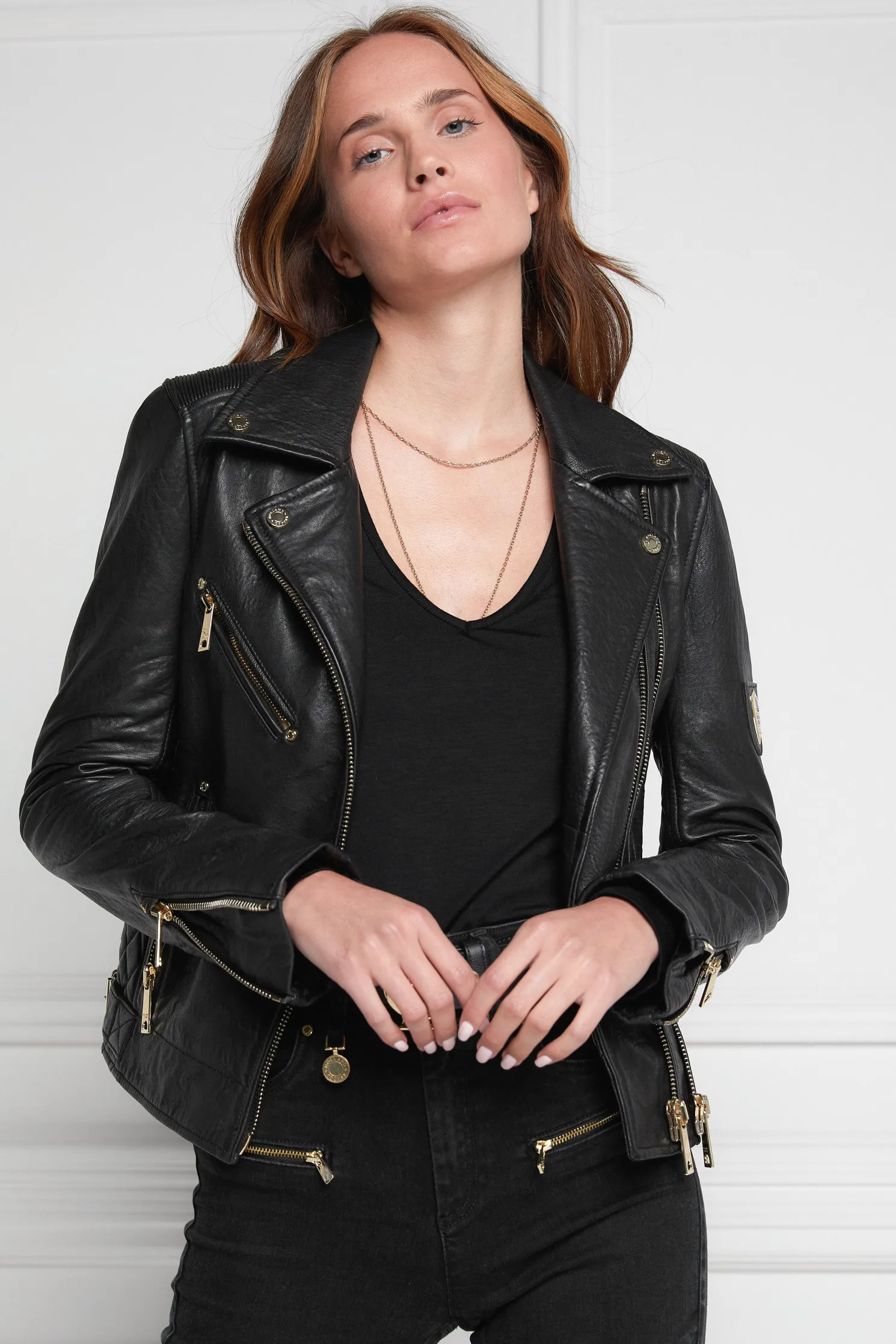 Leather Biker Jacket (Black)