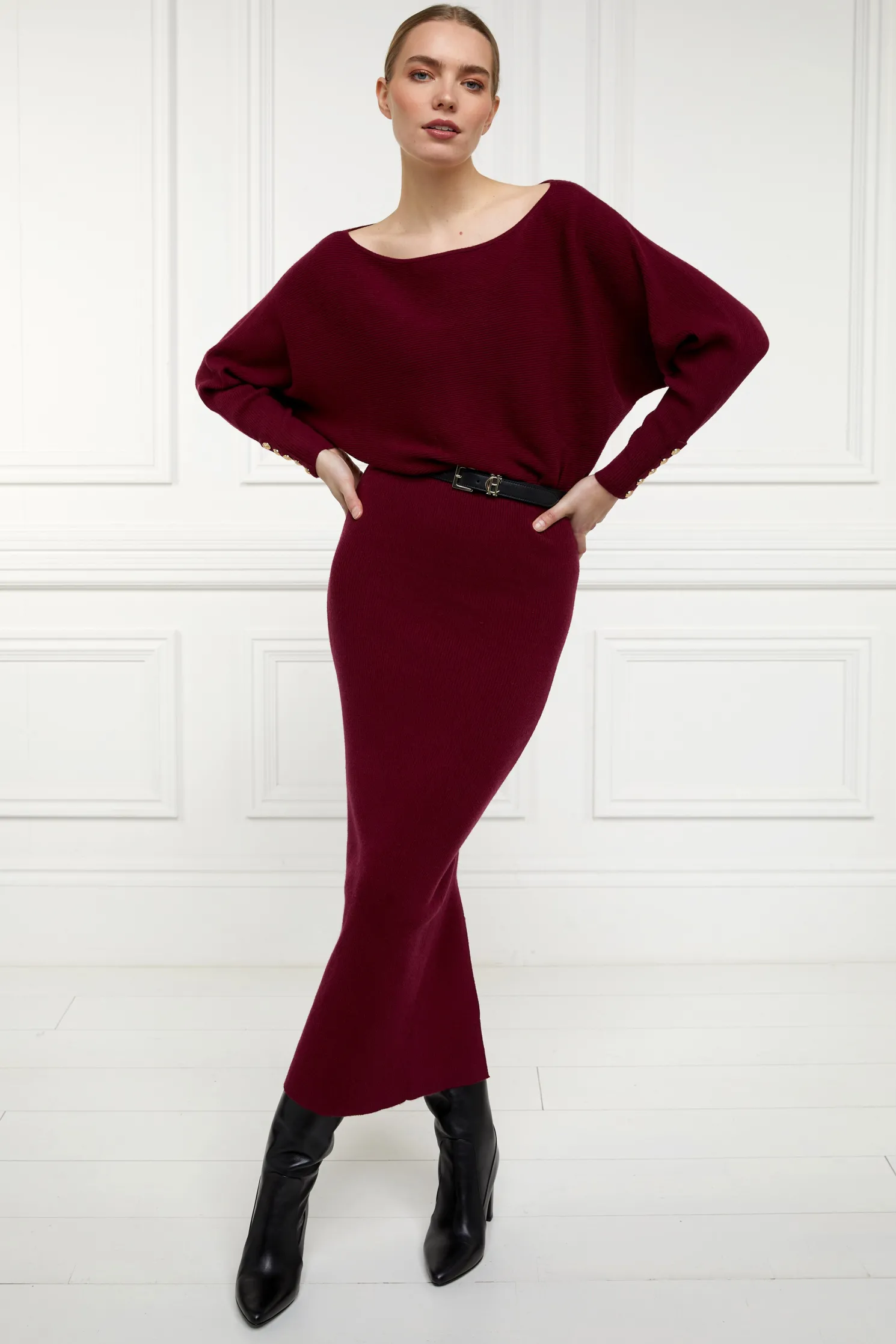 Leyla Knitted Dress (Wine)