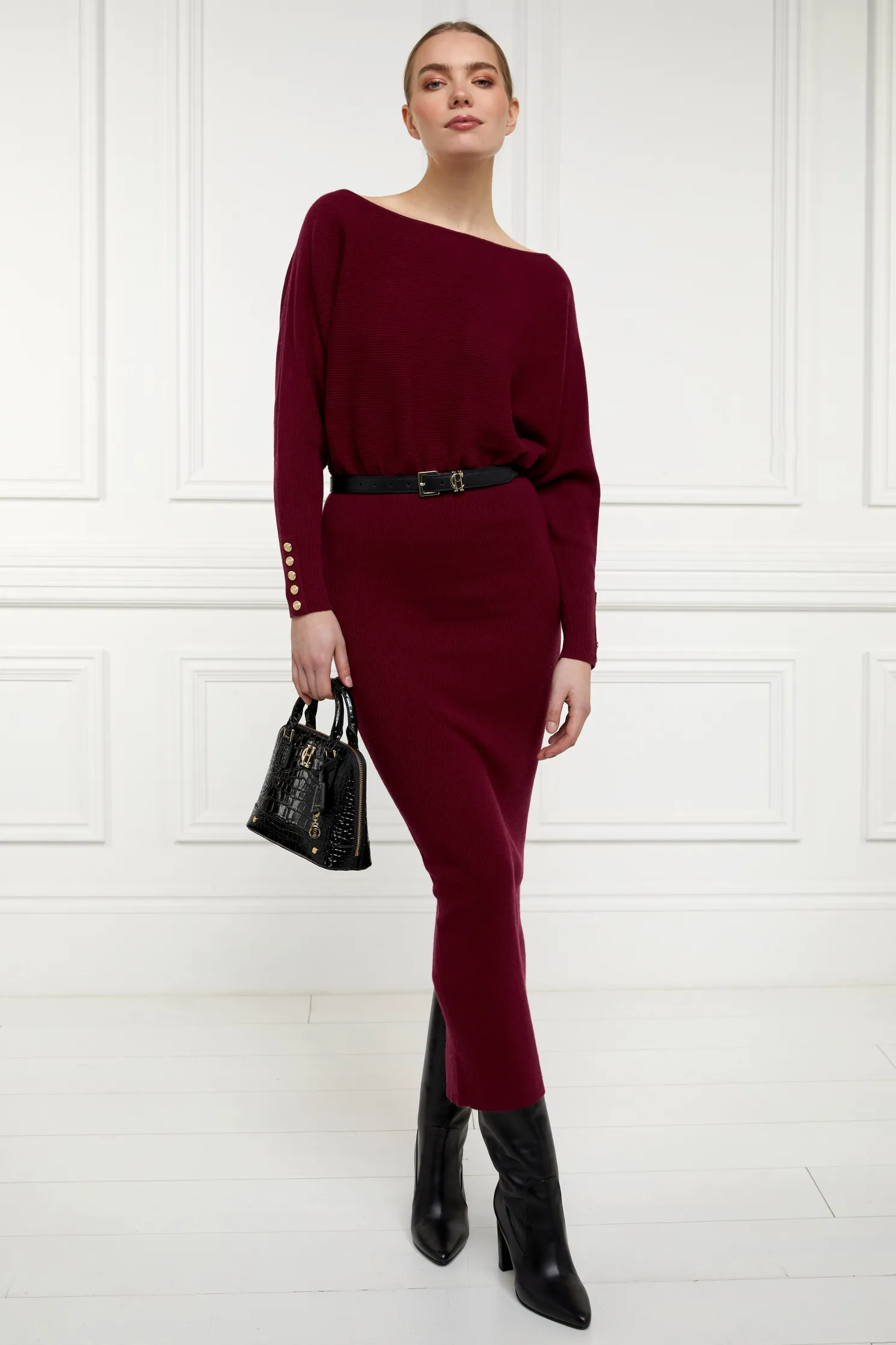 Leyla Knitted Dress (Wine)