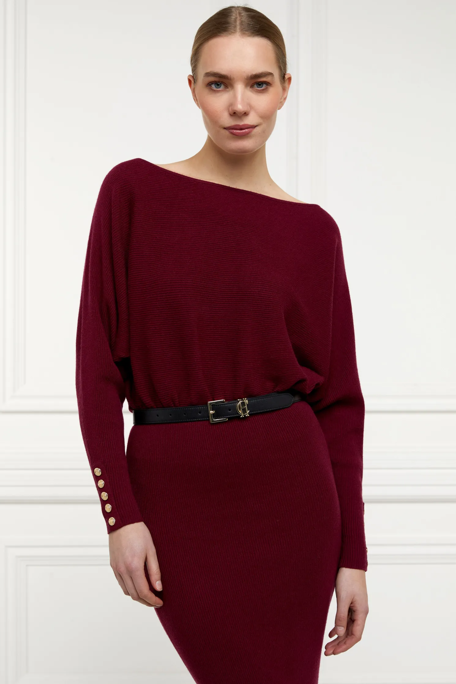 Leyla Knitted Dress (Wine)