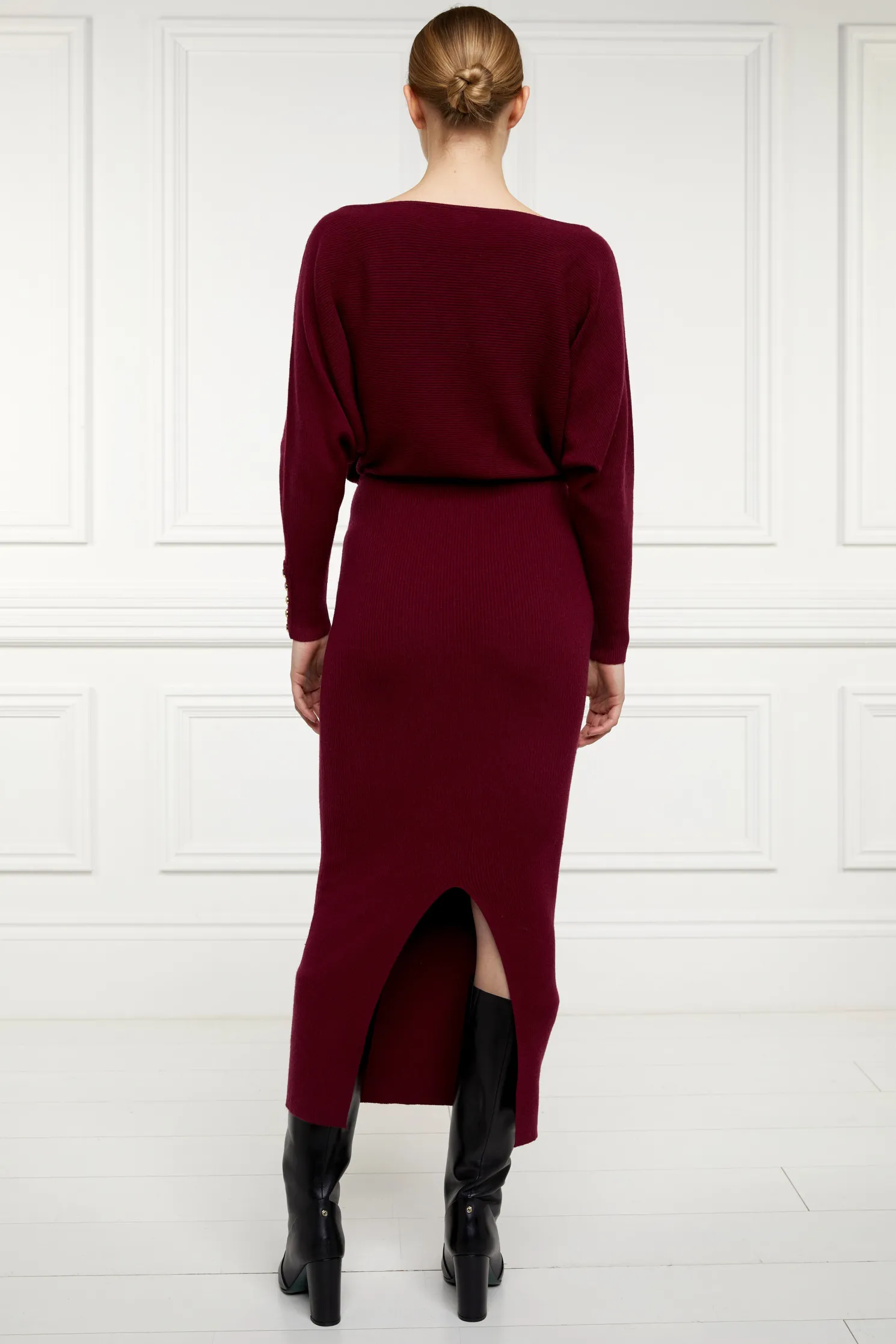 Leyla Knitted Dress (Wine)