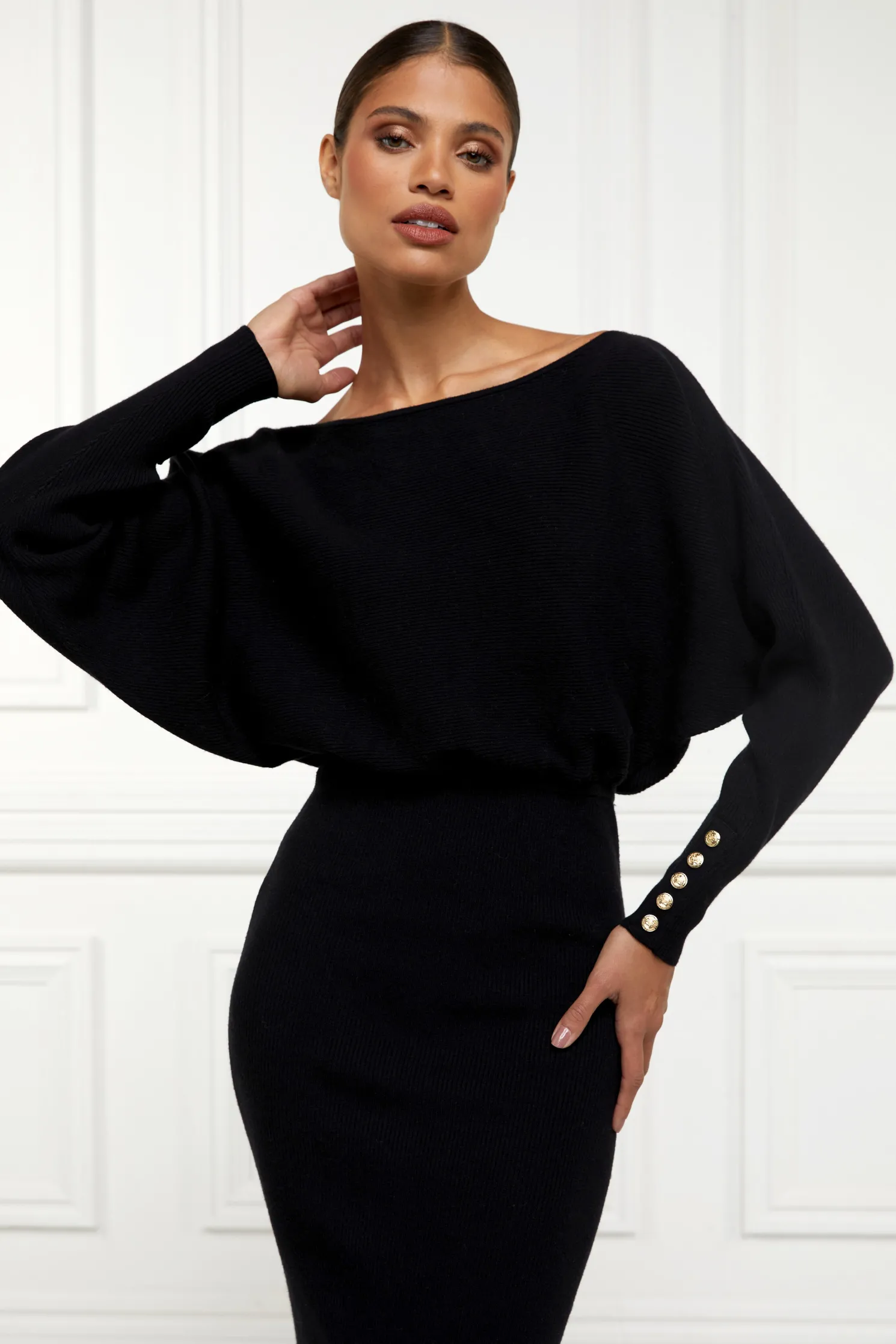 Leyla Knitted Dress (Black)