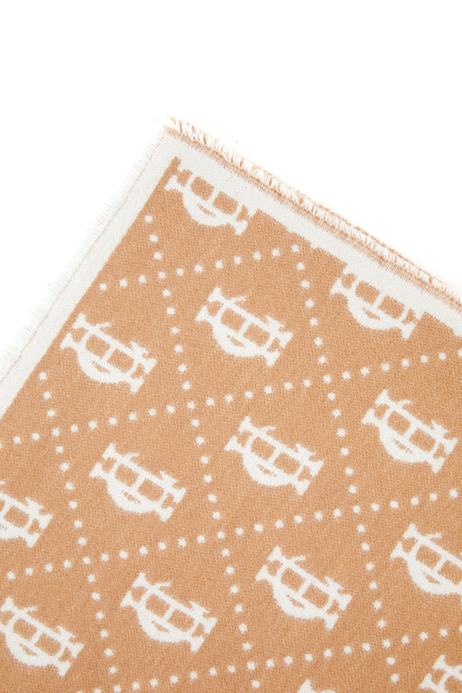 Lightweight Monogram Scarf (Camel Cream)