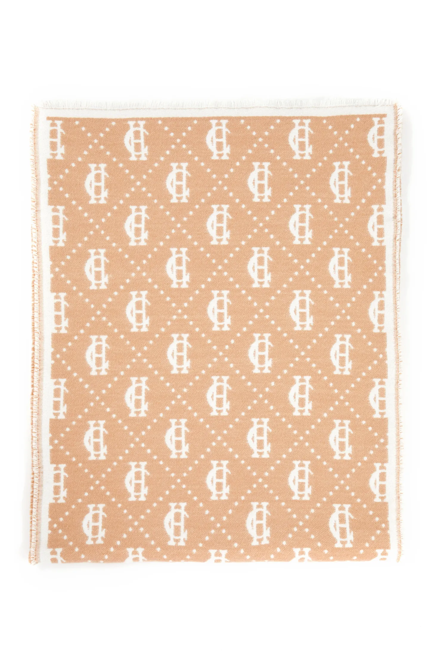 Lightweight Monogram Scarf (Camel Cream)