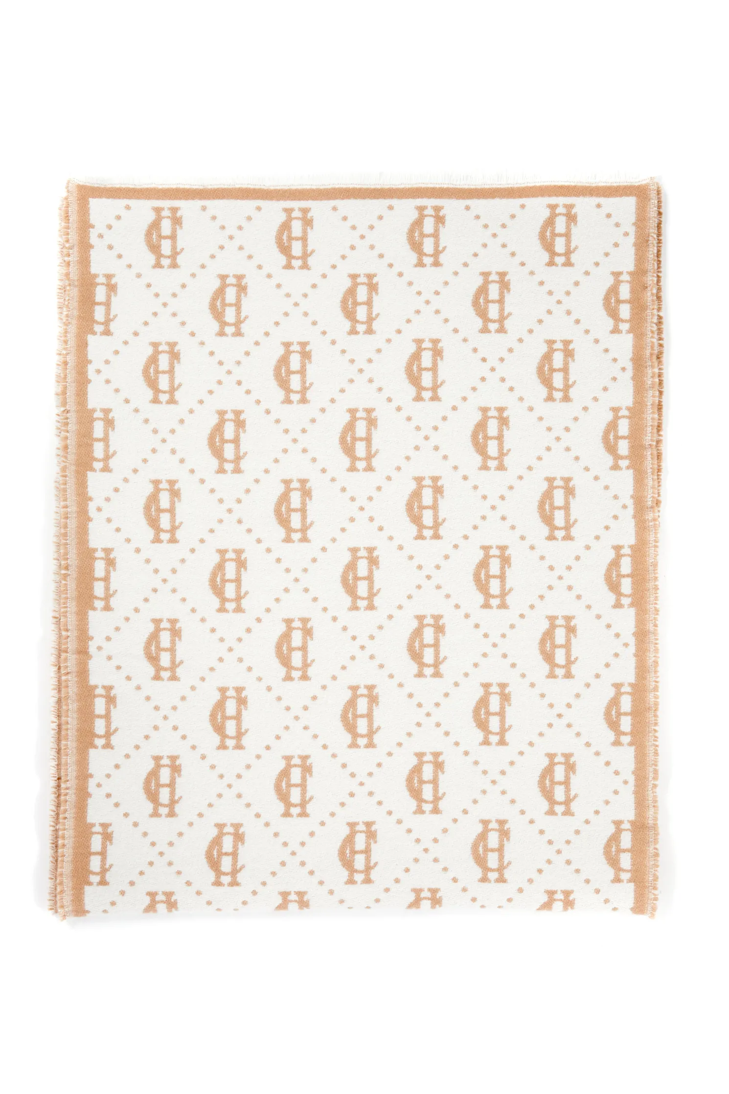 Lightweight Monogram Scarf (Camel Cream)