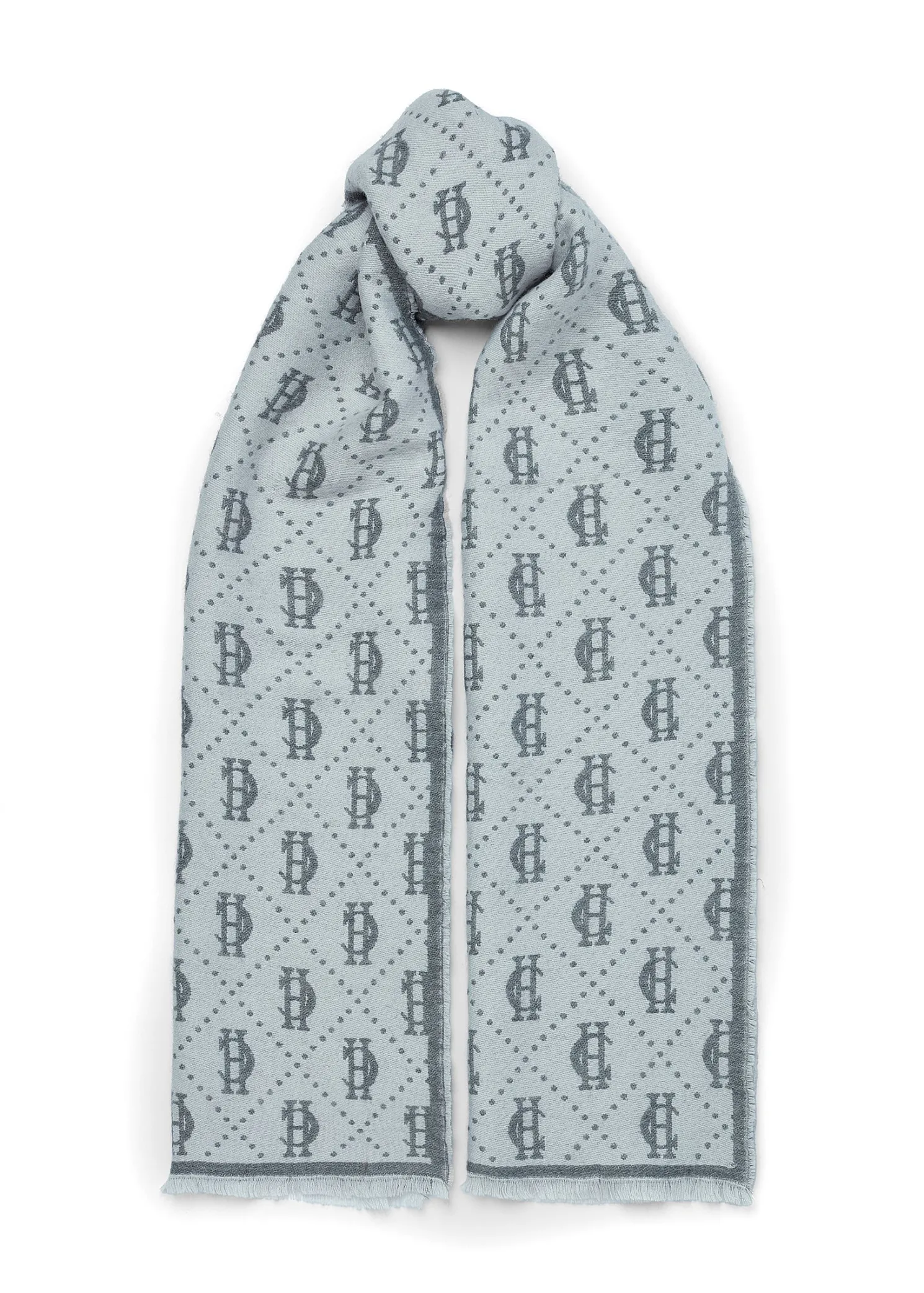 Lightweight Monogram Scarf (Grey Marl Cream)