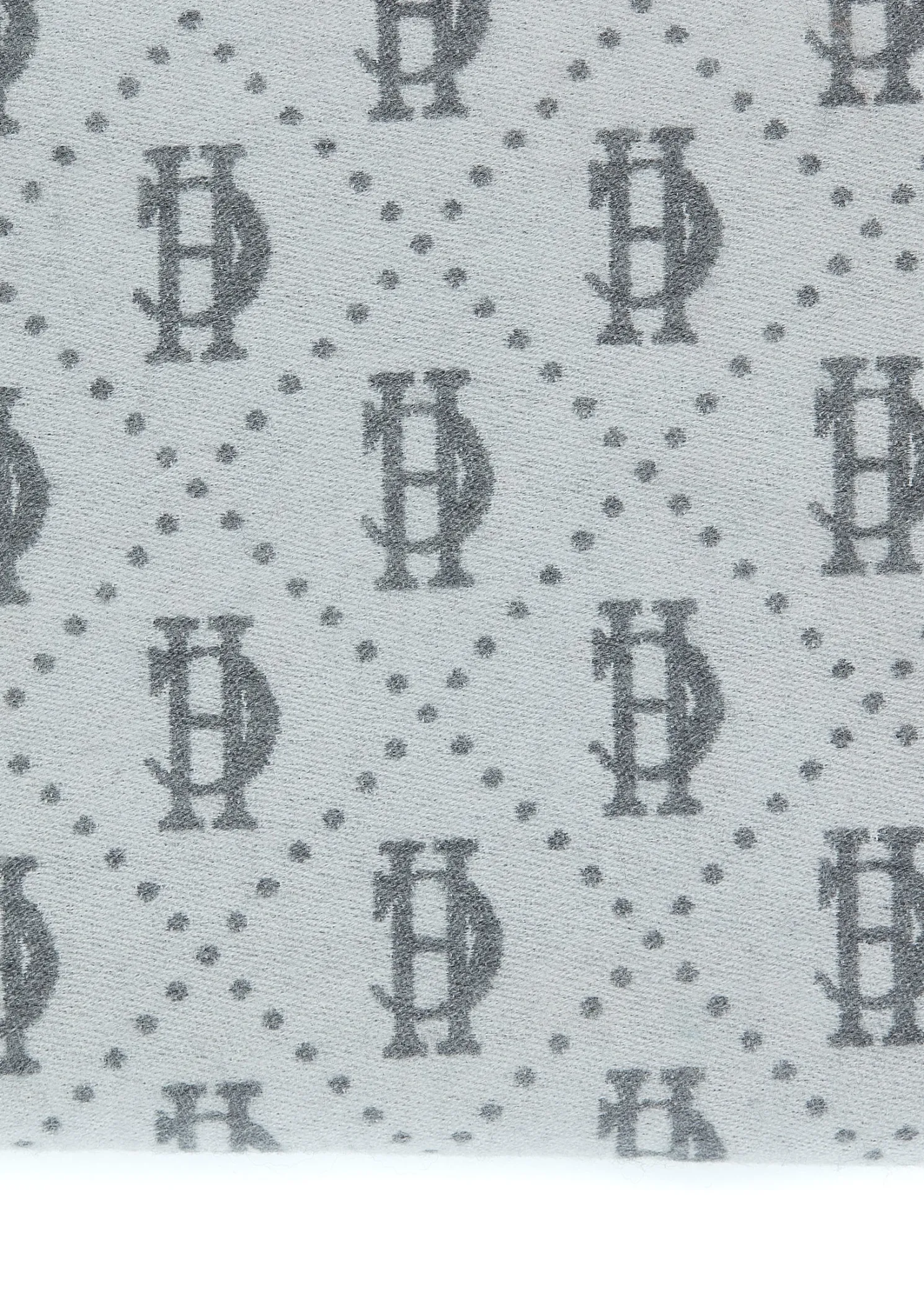 Lightweight Monogram Scarf (Grey Marl Cream)