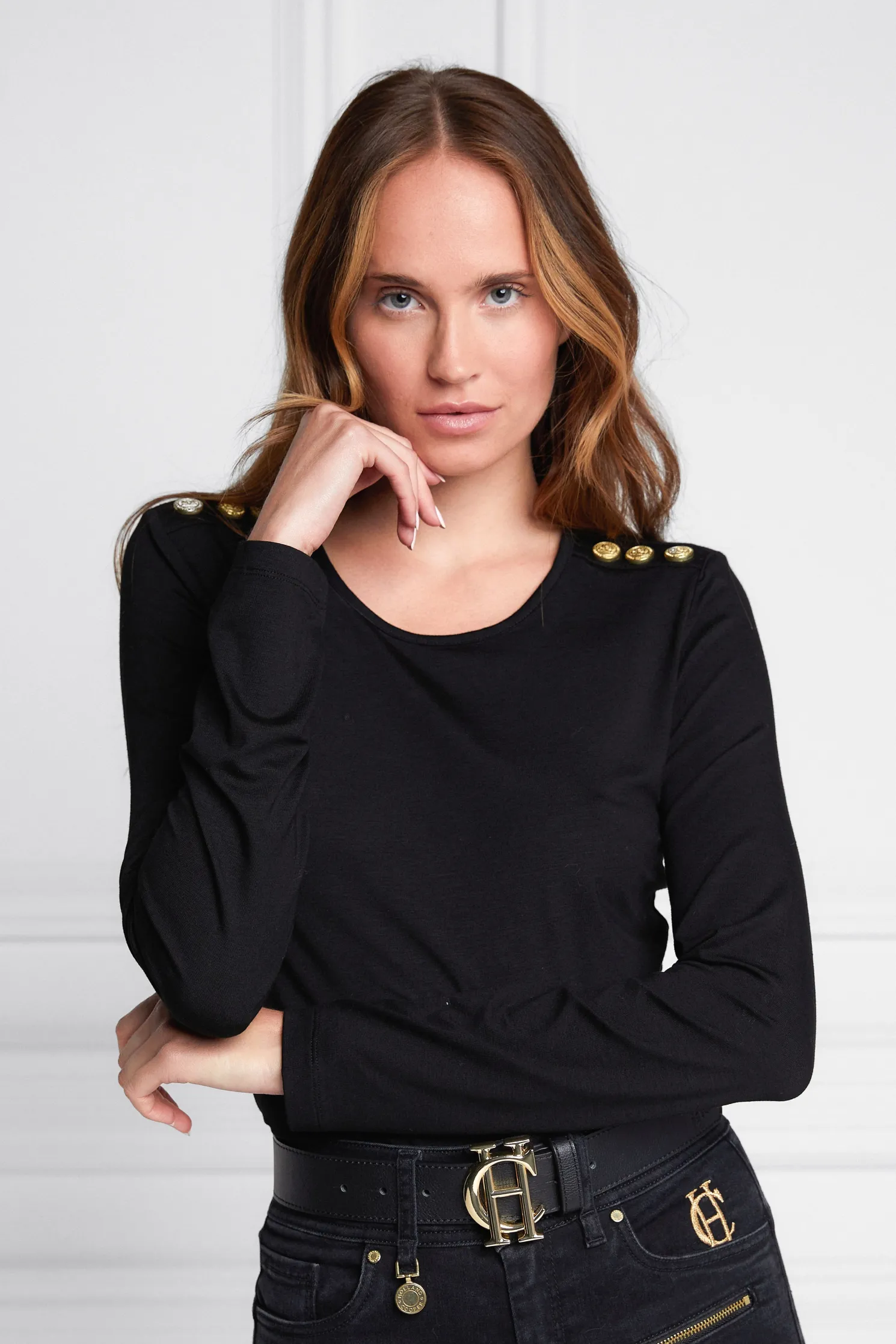 Long Sleeve Crew Neck Tee (Black)