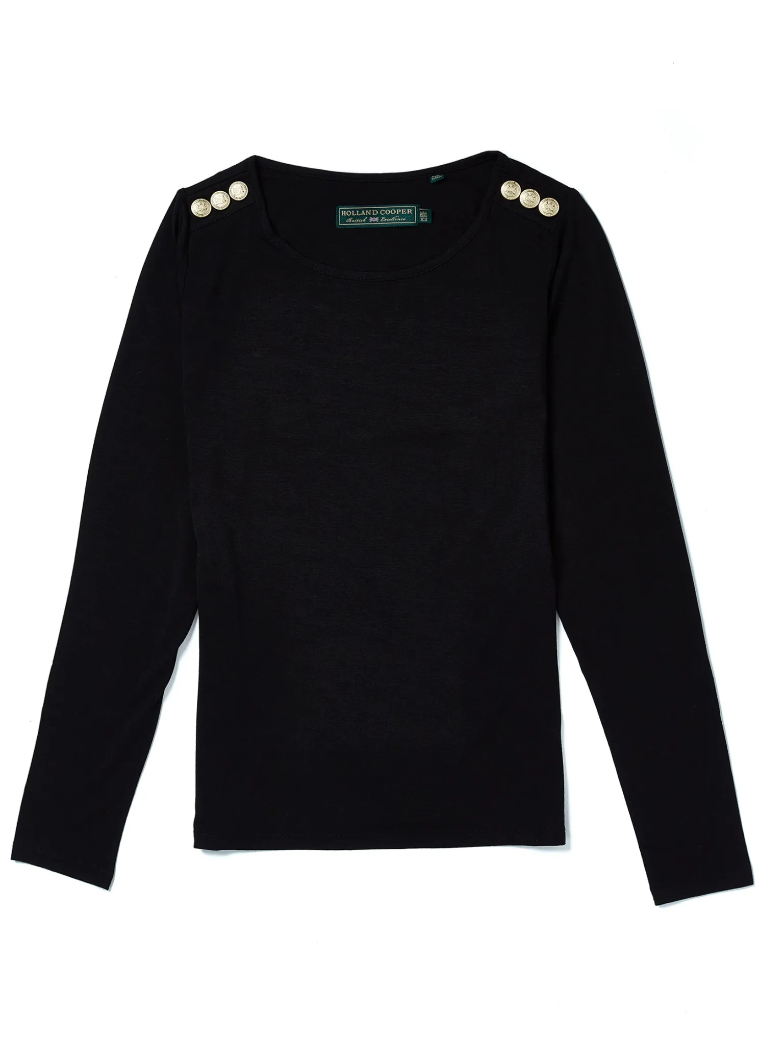 Long Sleeve Crew Neck Tee (Black)