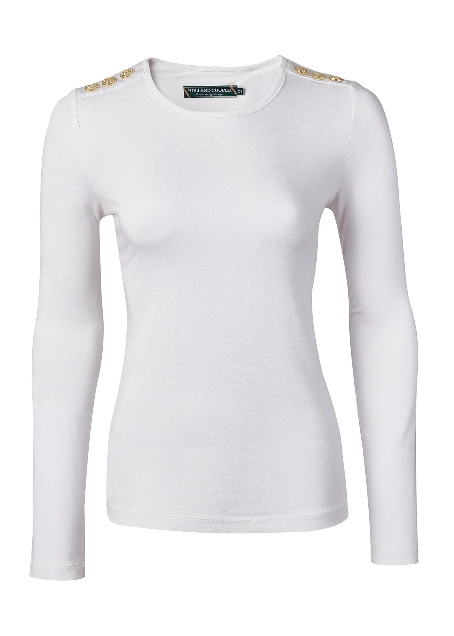Long Sleeve Crew Neck Tee (White)